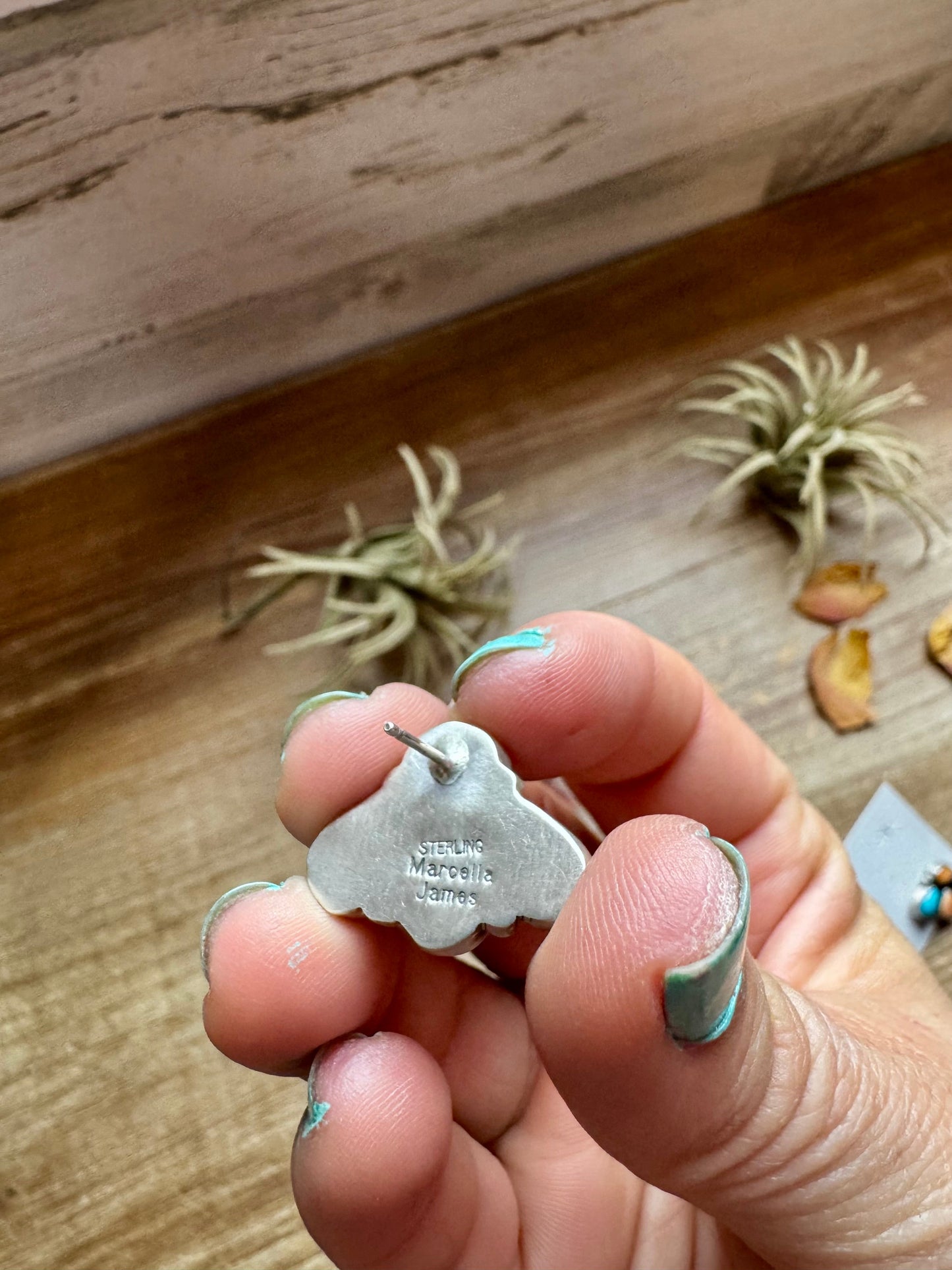 Orange Spiny & Turquoise studs - Stamped Marcella James