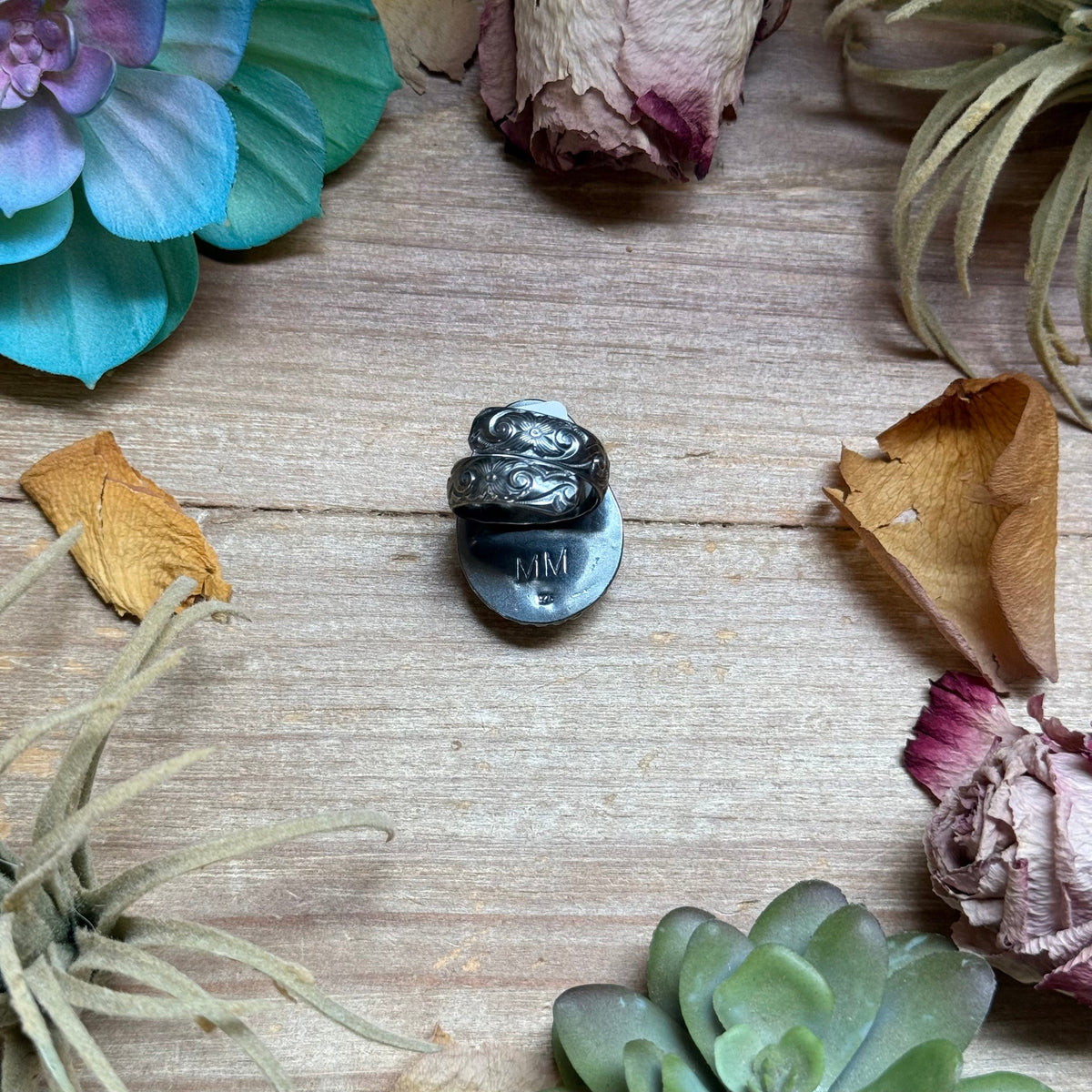 Black Jack Teardrop Ring - Adjustable
