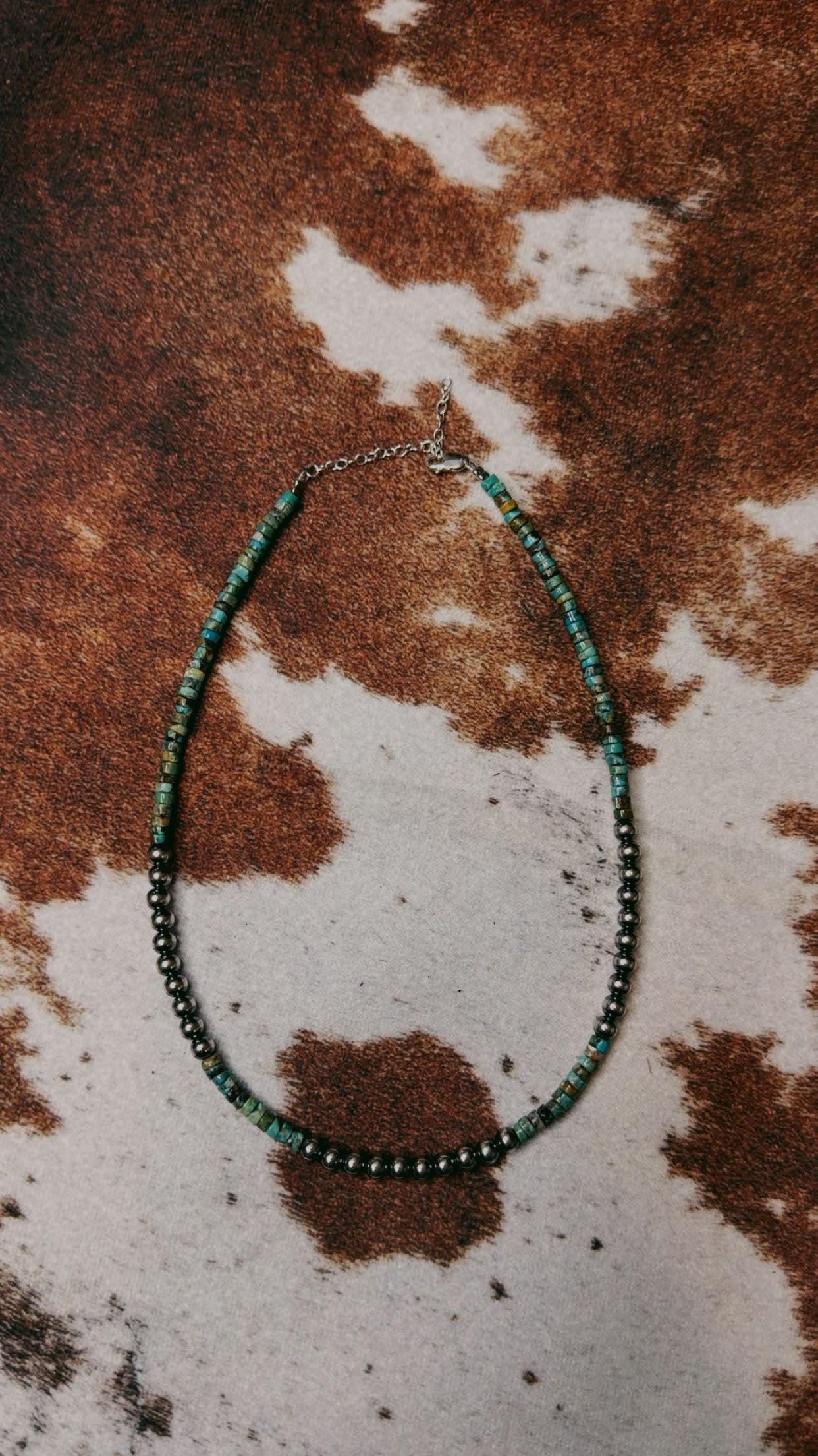 14” 5MM with turquoise heishi