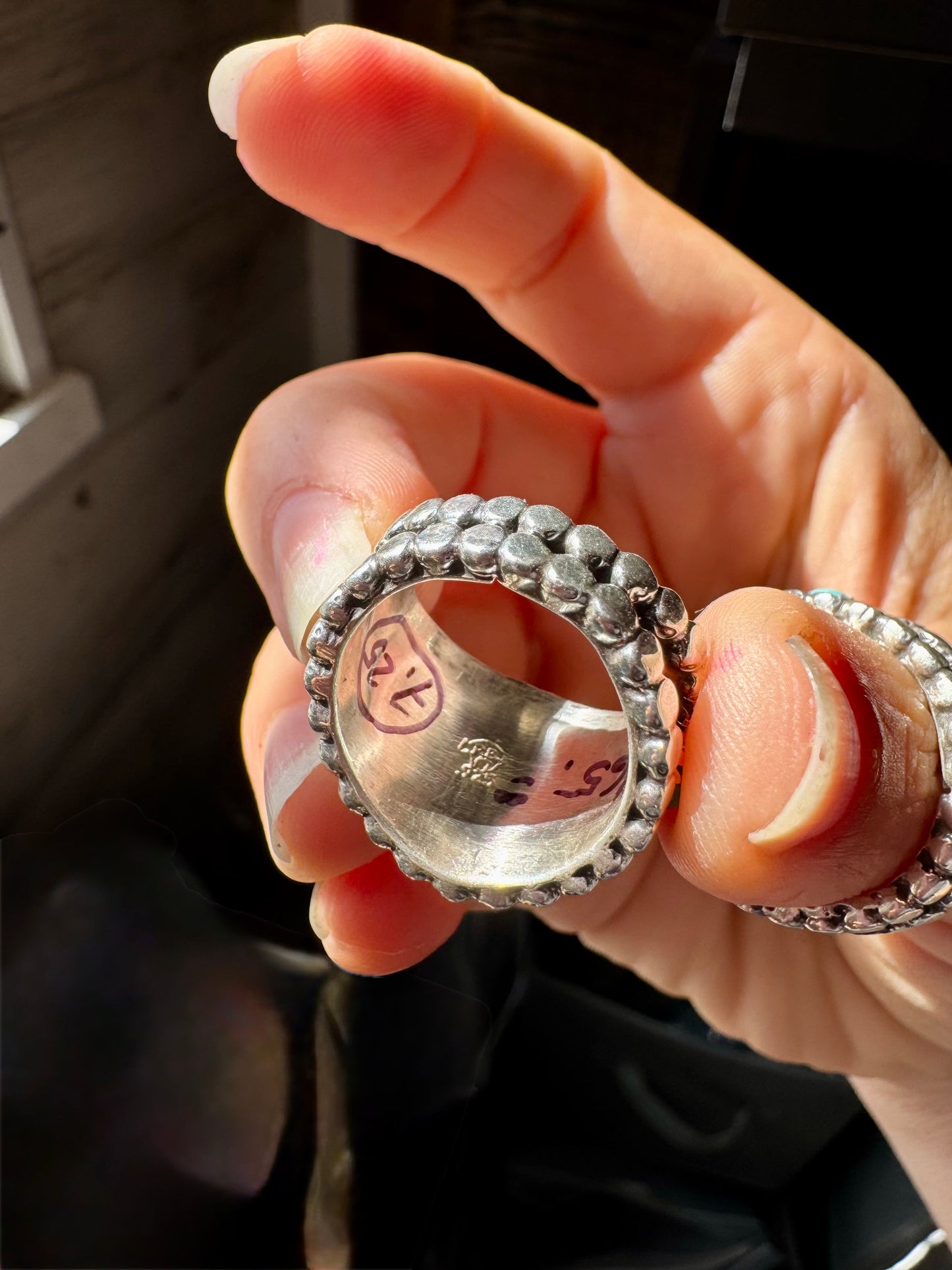 Multi-Stone Kingman Turquoise Ring – Roberta Begay – Size 7 or 9