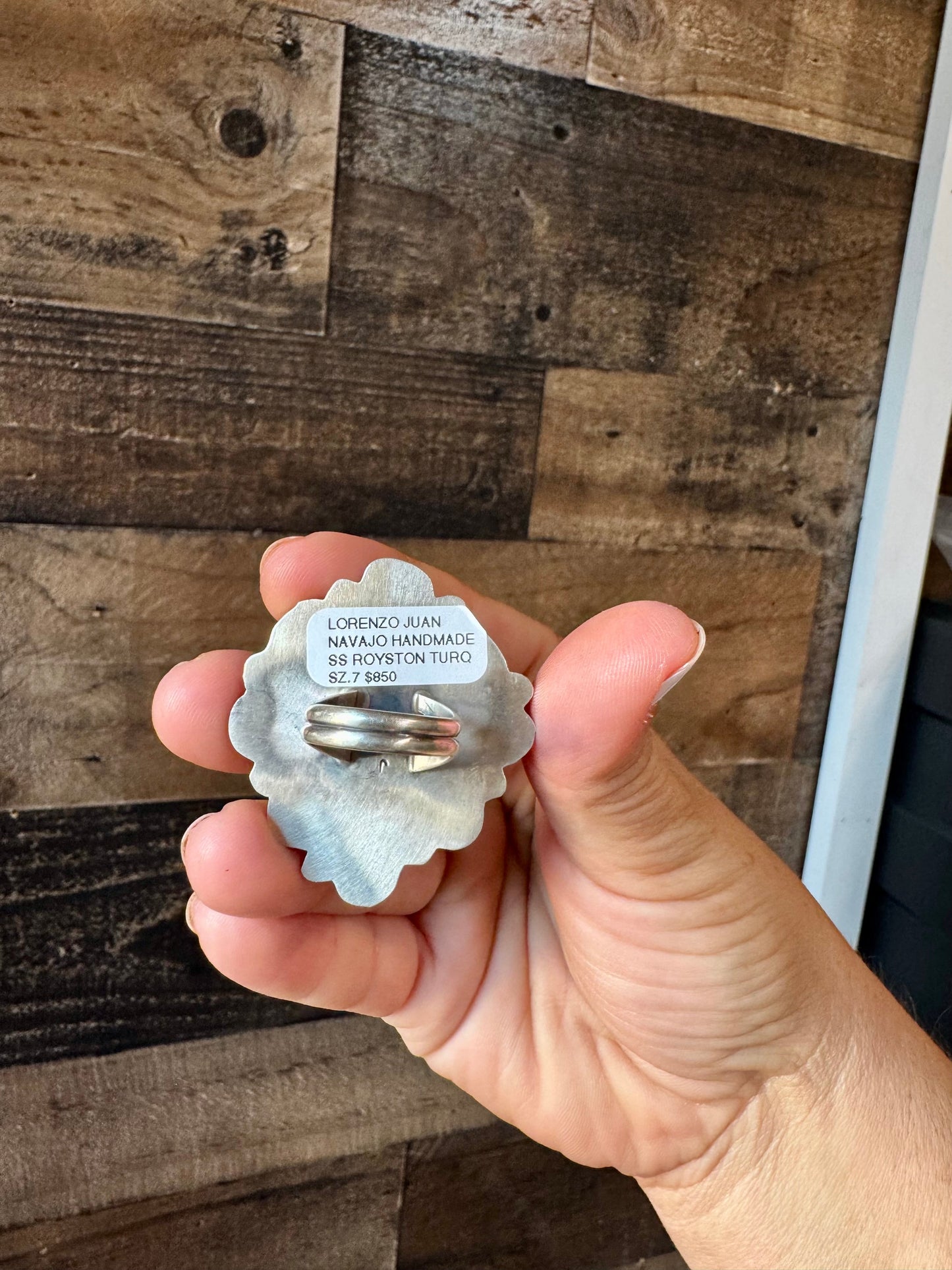 Flower ring - size 7.5 - Royston turquoise ring