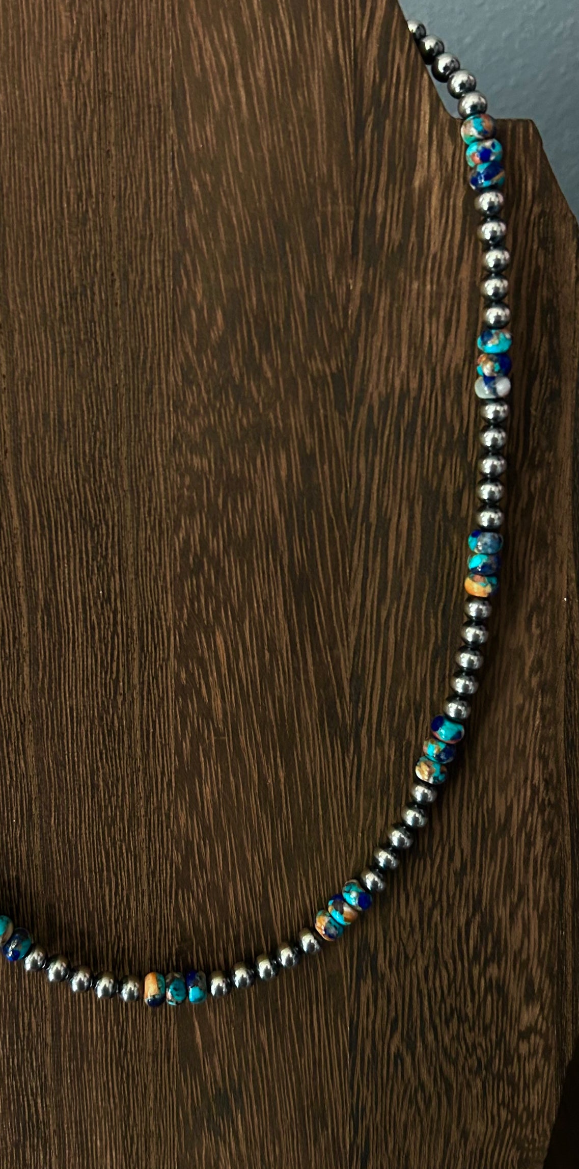 18” 5MM with lapis/turquoise/spiny