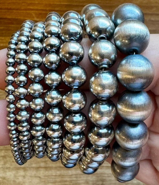 Plain pearl bracelets - 3-12MM (stretchy or clasp)