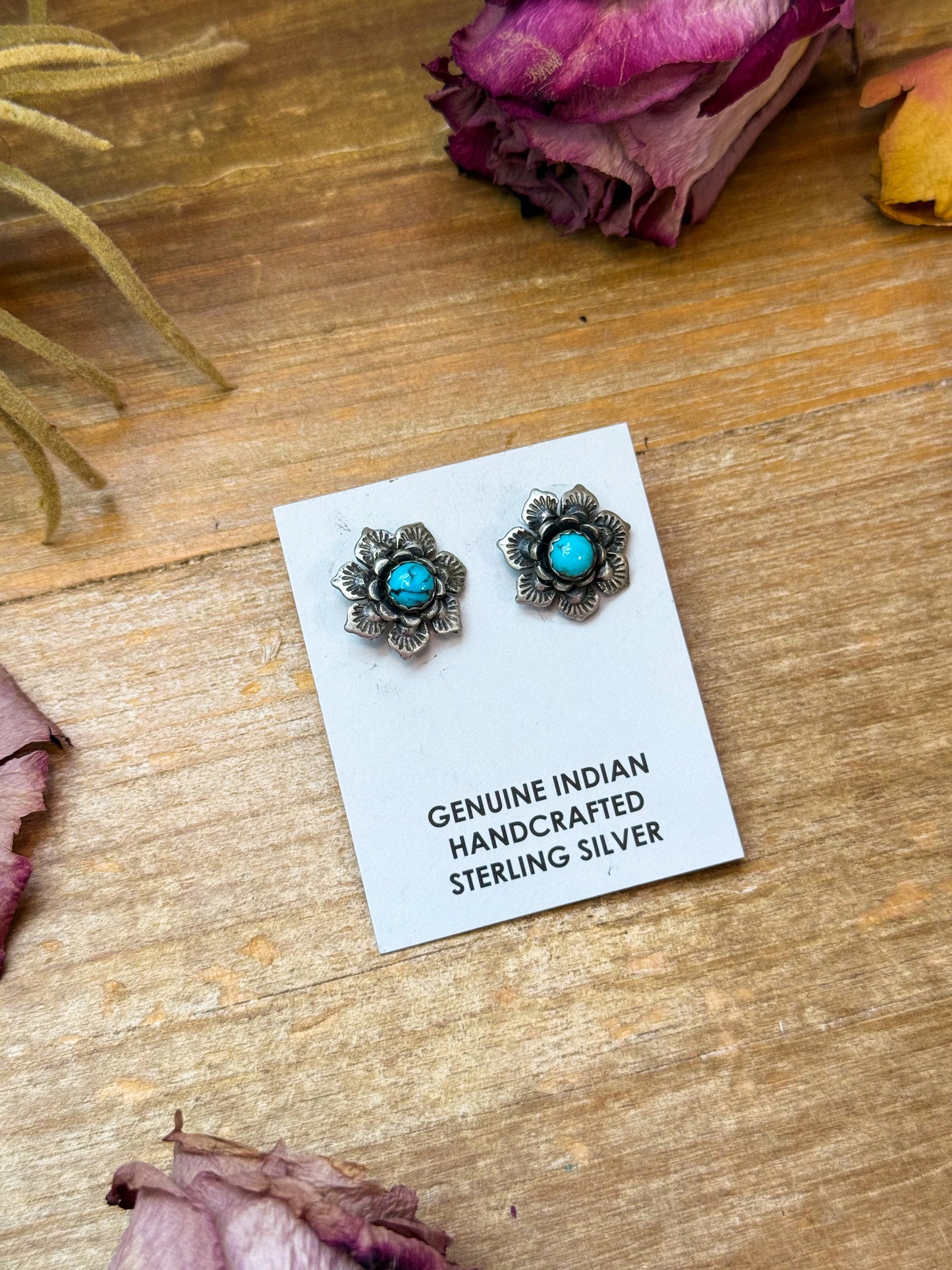 SS Kingman Turquoise Stud Earrings
