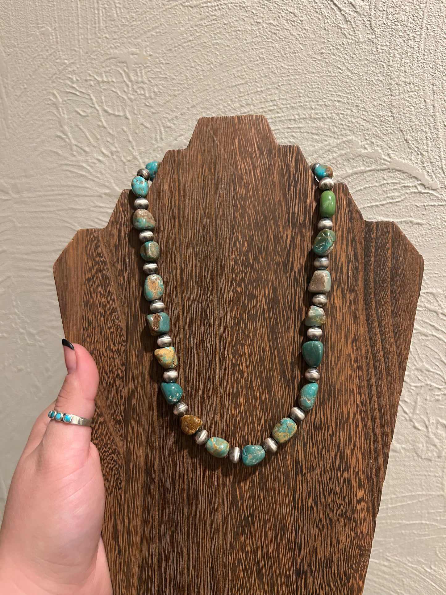 18" 8MM with chunky turquoise