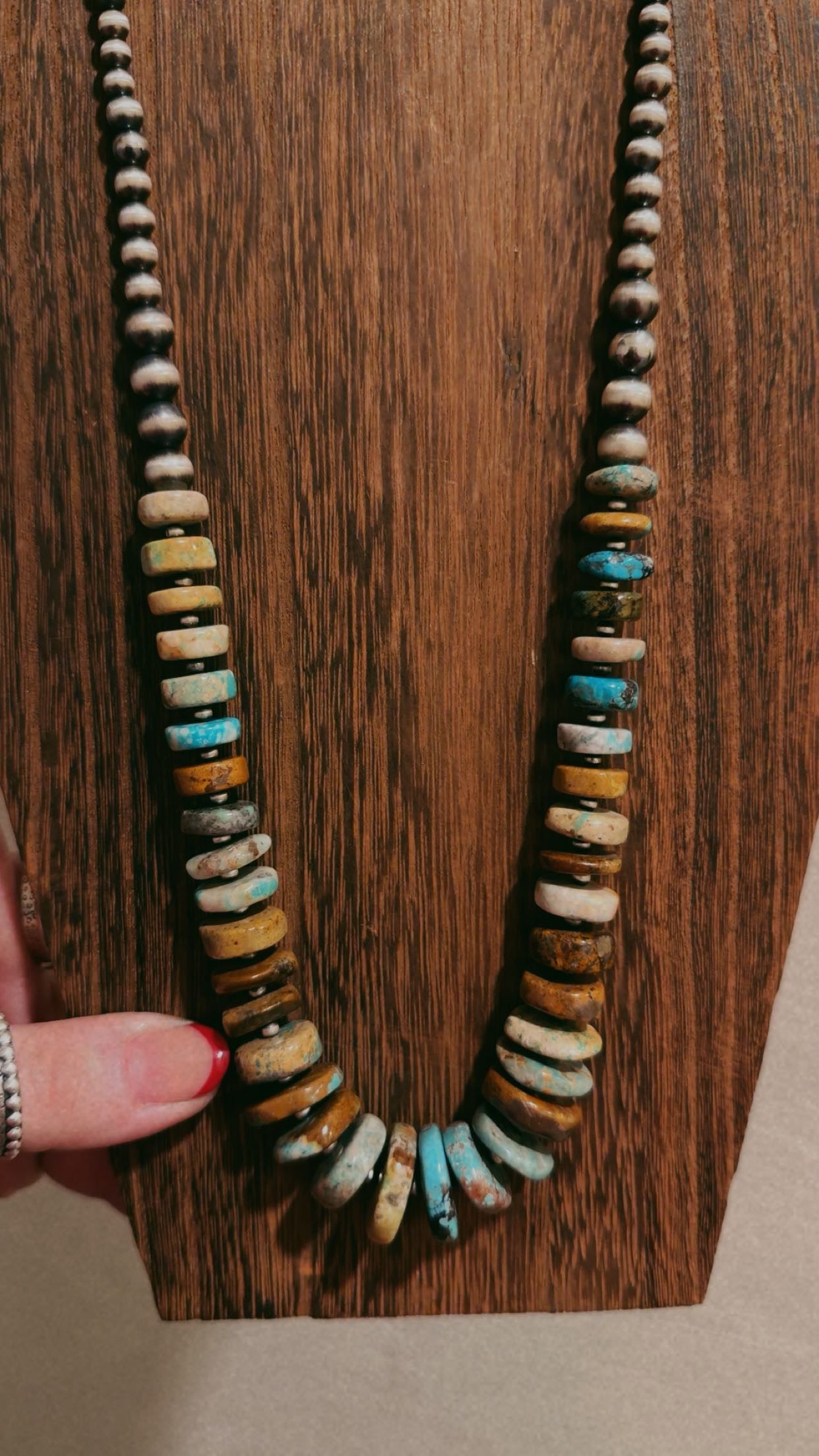 26" 4-8MM graduated with Royston turquoise