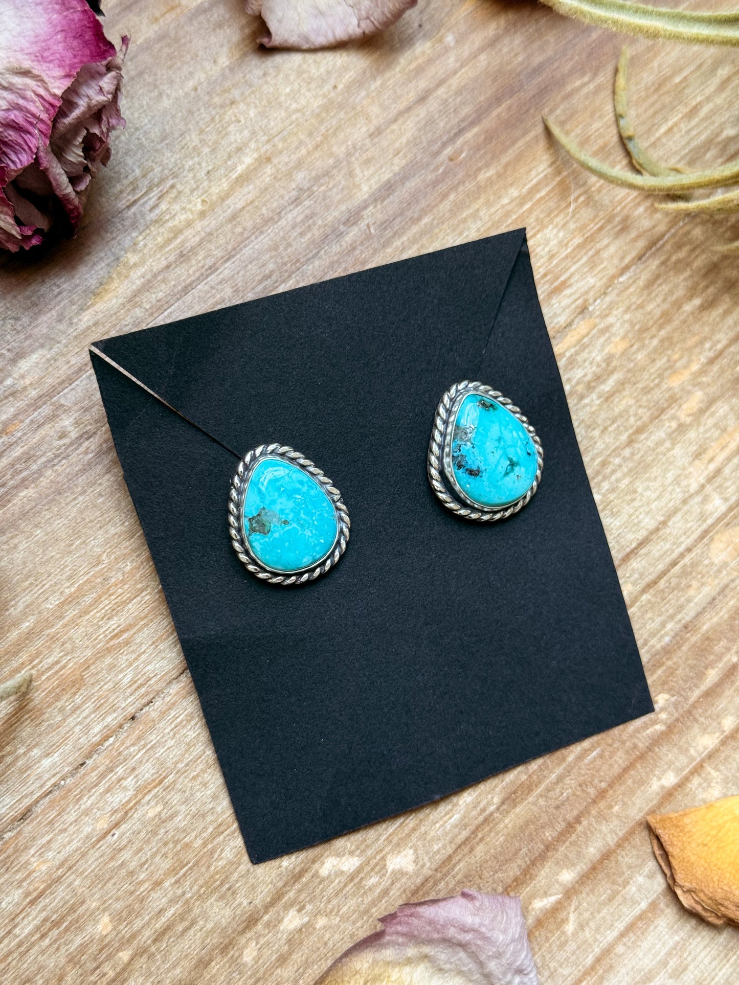 Whitewater Turquoise Stud Earrings - made by Jason Ogg