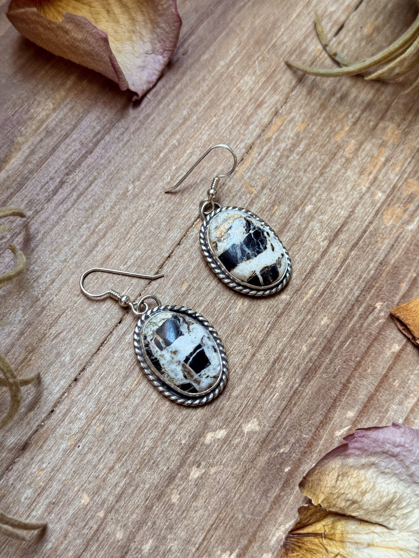 White Buffalo Dangle Earrings – Handmade by Jason Ogg