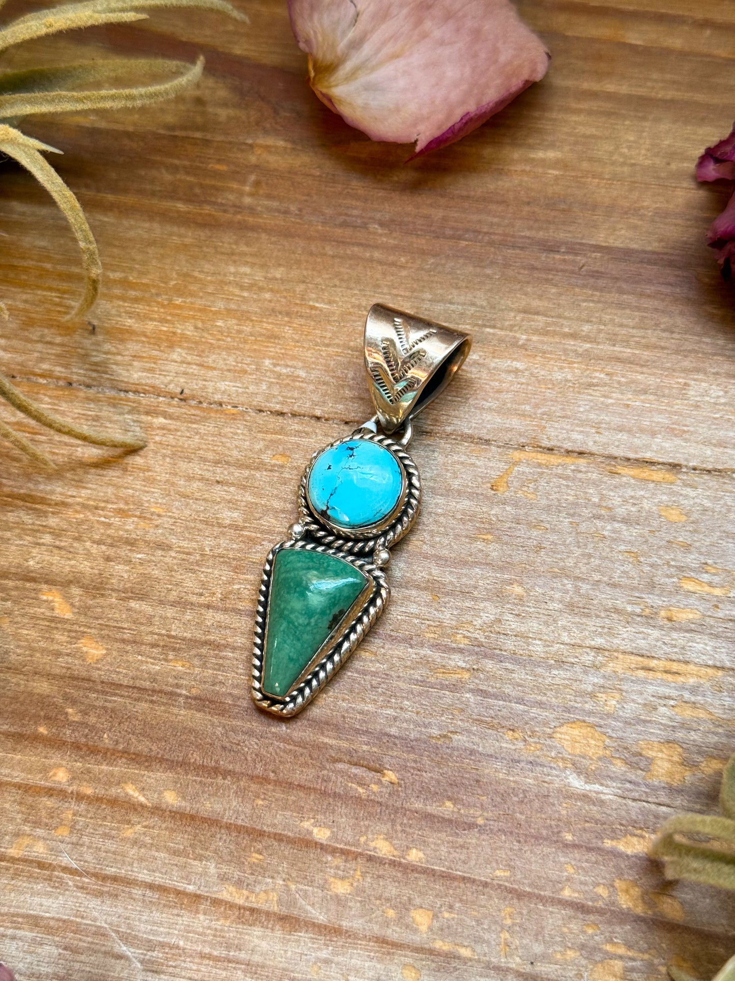 Golden Hill & Green Turquoise Pendant