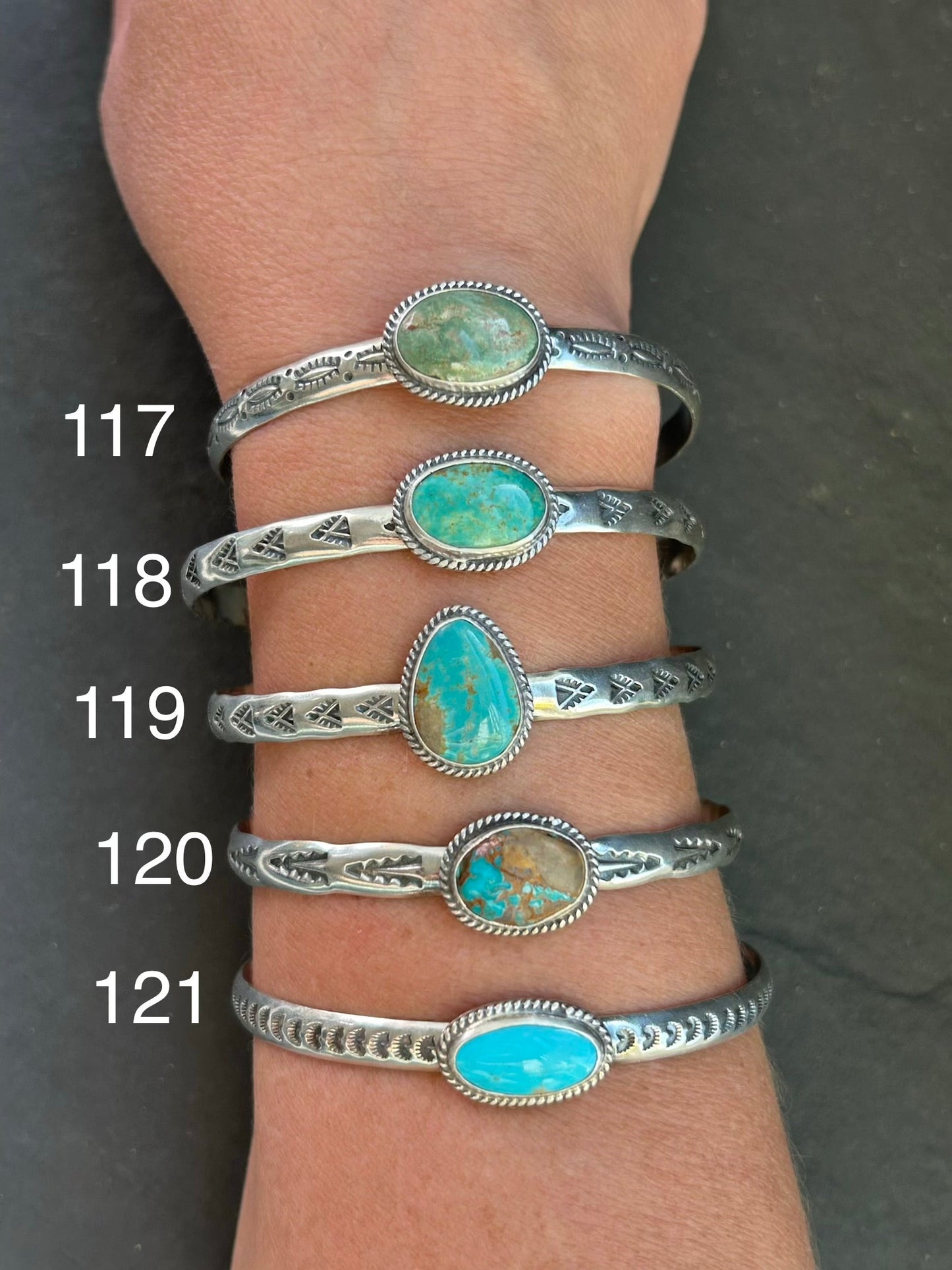 SS Kingman Turquoise Stamped Cuff by Jason Ogg
