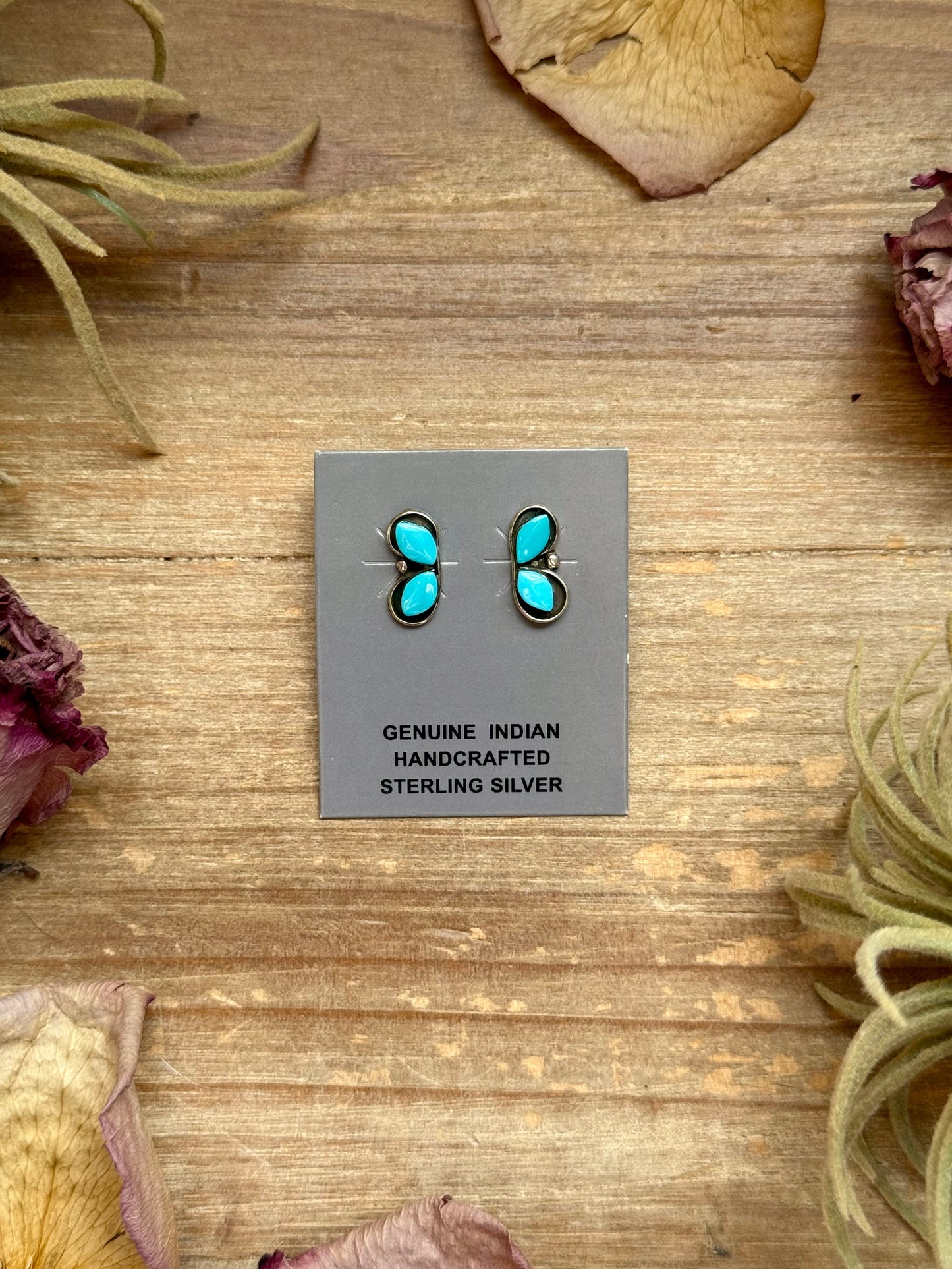 SS Kingman Turquoise Stud Earrings