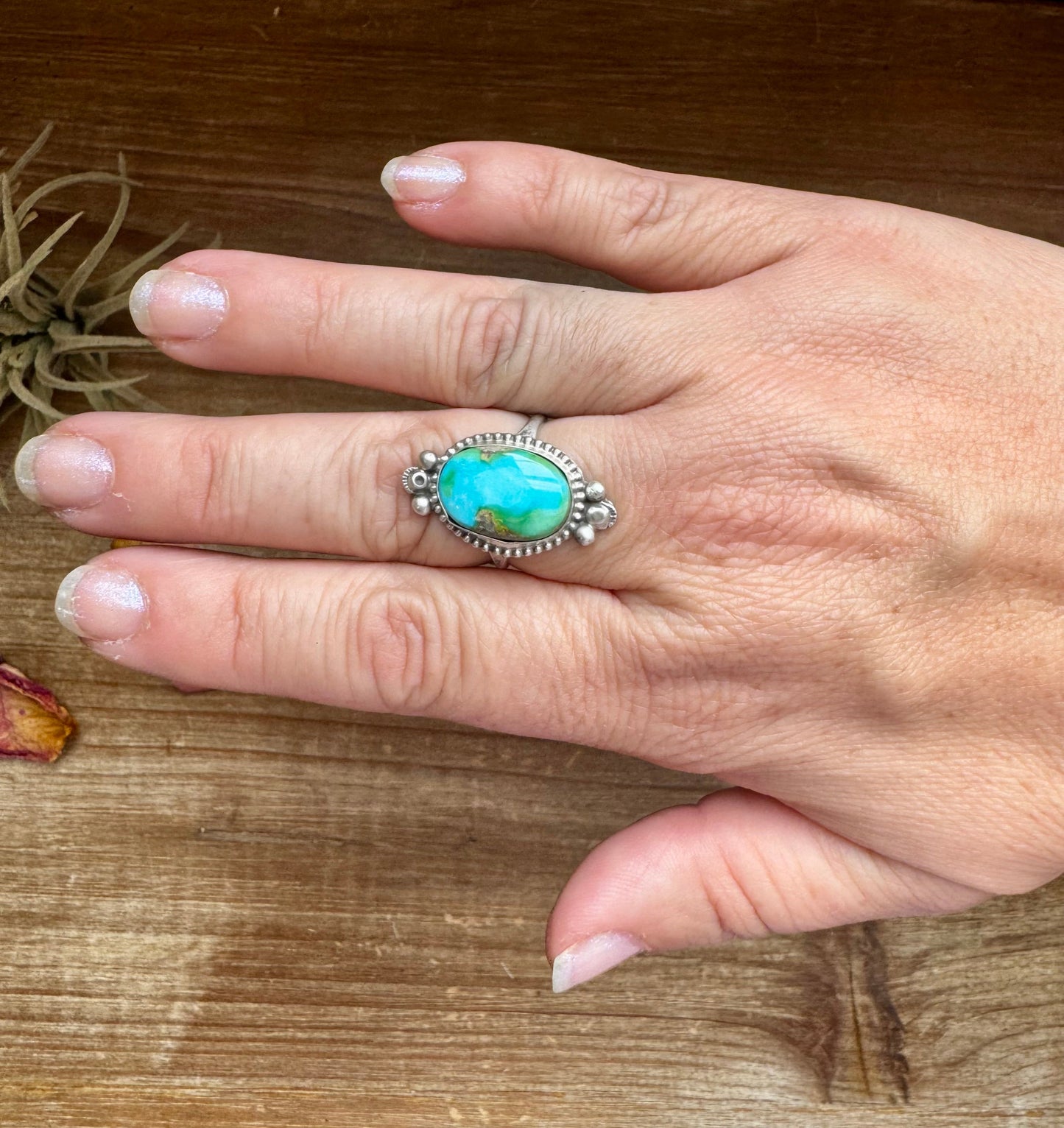 Ring - size 9 - Sonoran Gold Turquoise & Sterling Silver