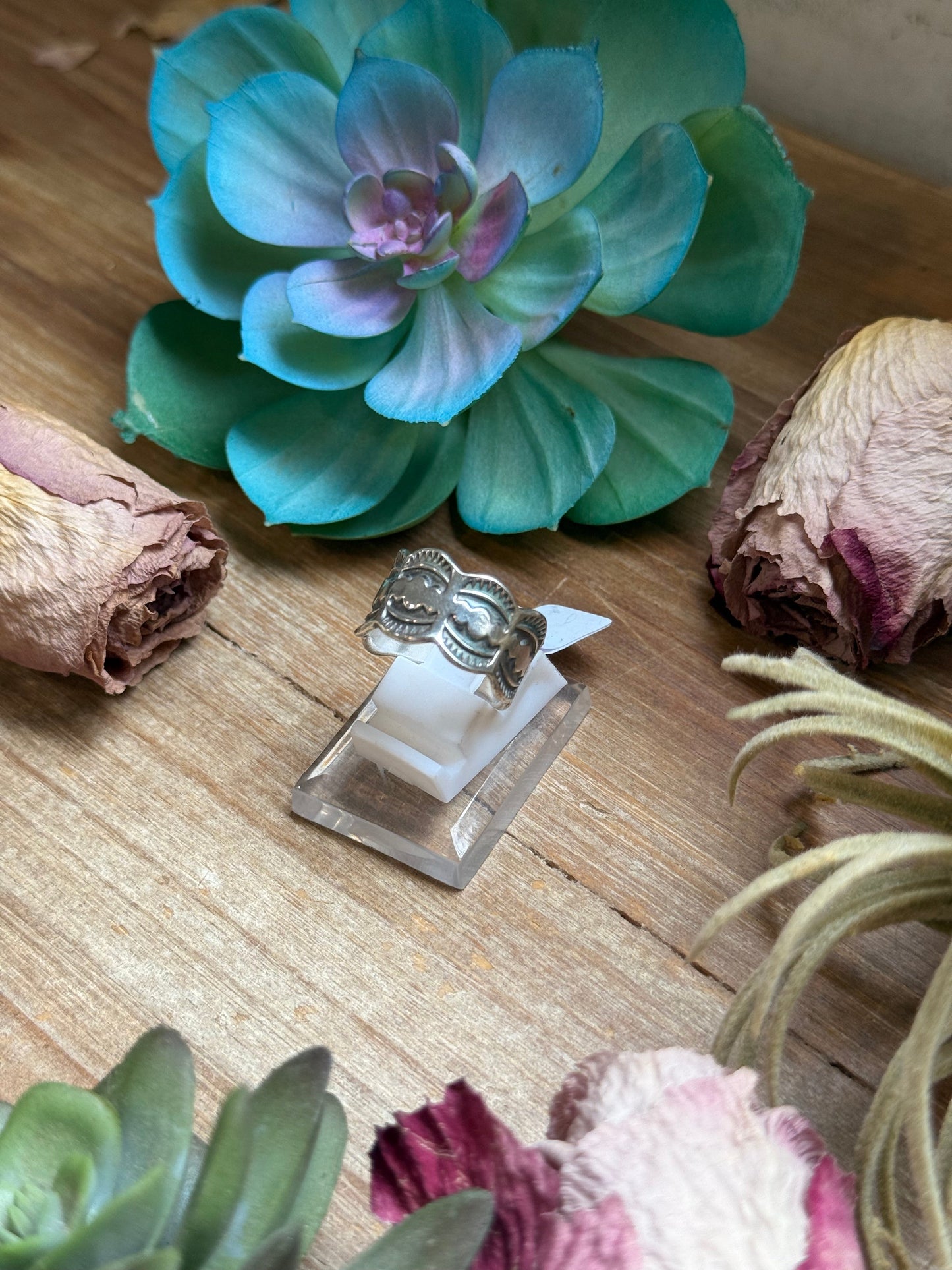 Sterling Silver Hand Milled Stamped Scalloped Edge Ring