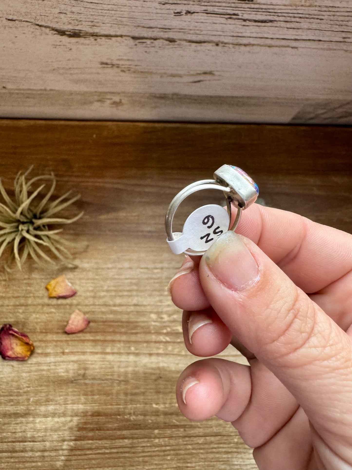 Heart Ring - Size 6 -Dahlia ring and sterling silver