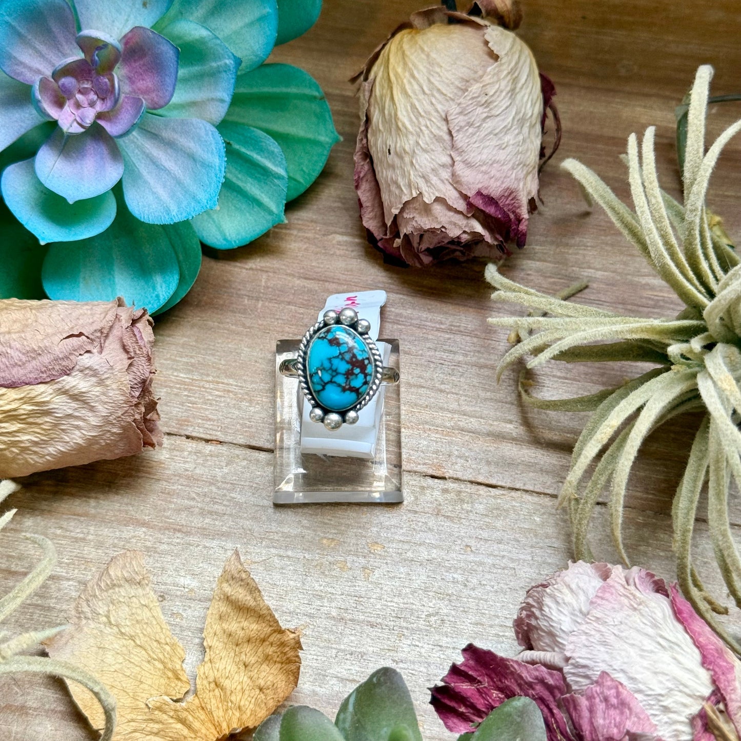 SS Egyptian Turquoise Medicine Man Eye Stamped Stacking Ring by Jason Ogg