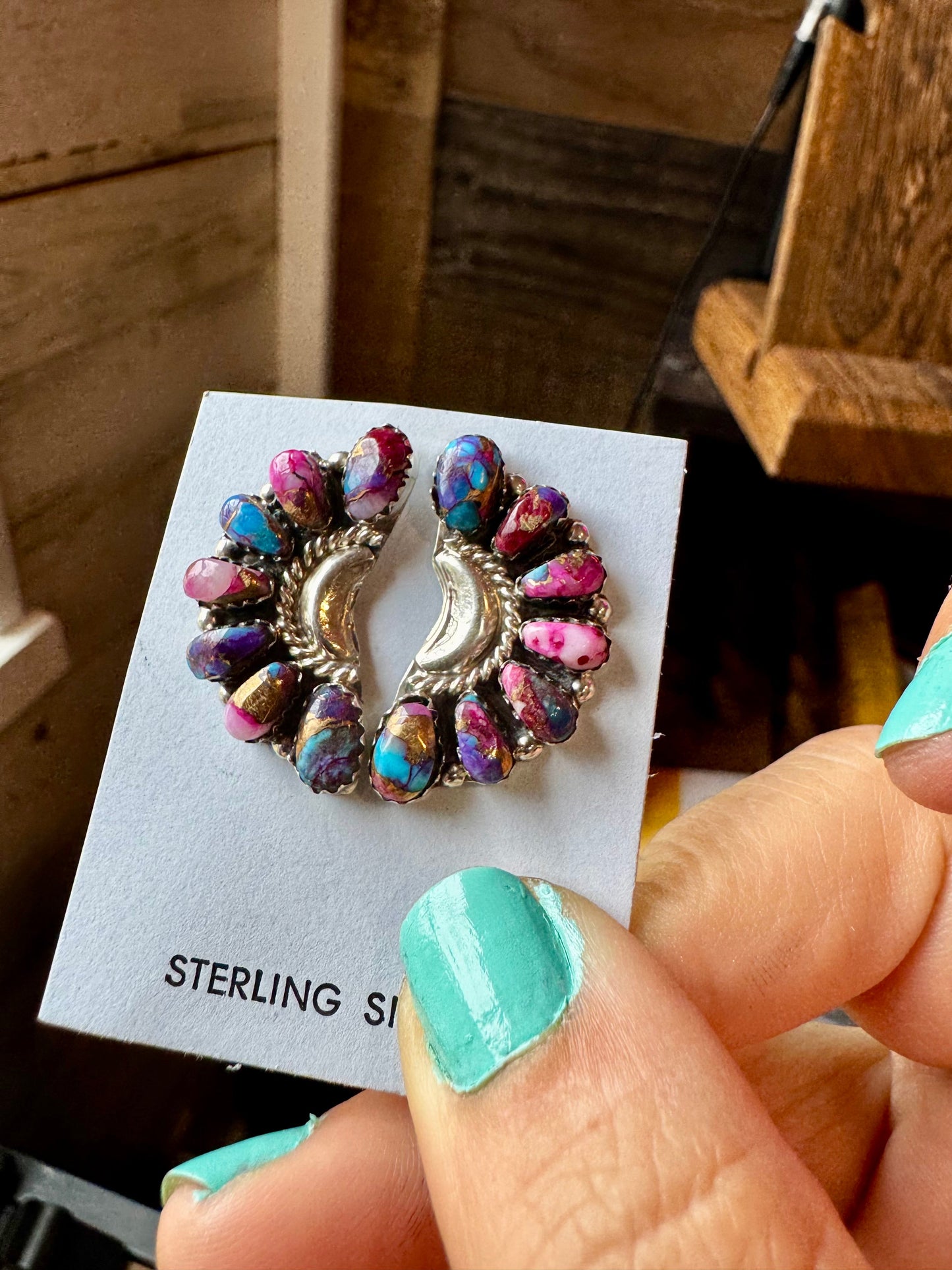 Half Cluster Earrings – Pink Dahlia