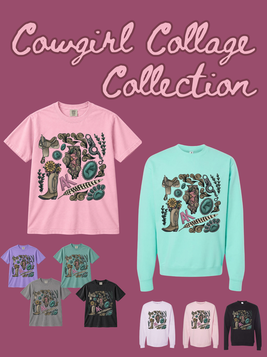 Cowgirl Collage Collection - Crewneck