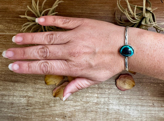 Blue Moon Turquoise Cuff – Sterling Silver