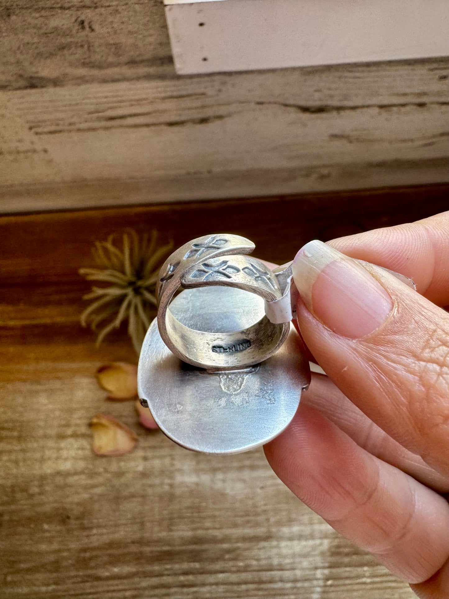 Adjustable Green Turquoise Ring – Sterling Silver