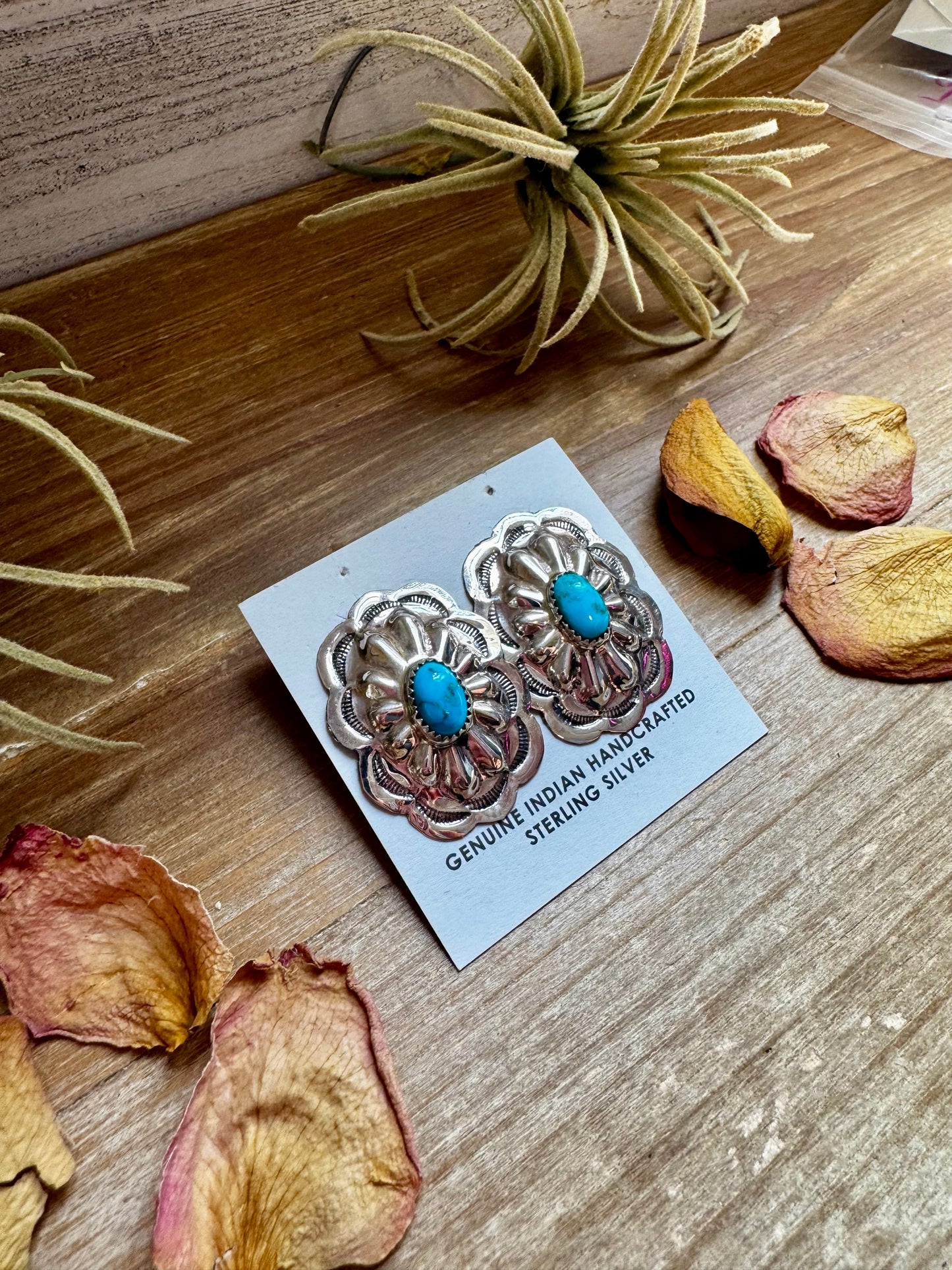 Rectangle Concho Earrings – Kingman Turquoise