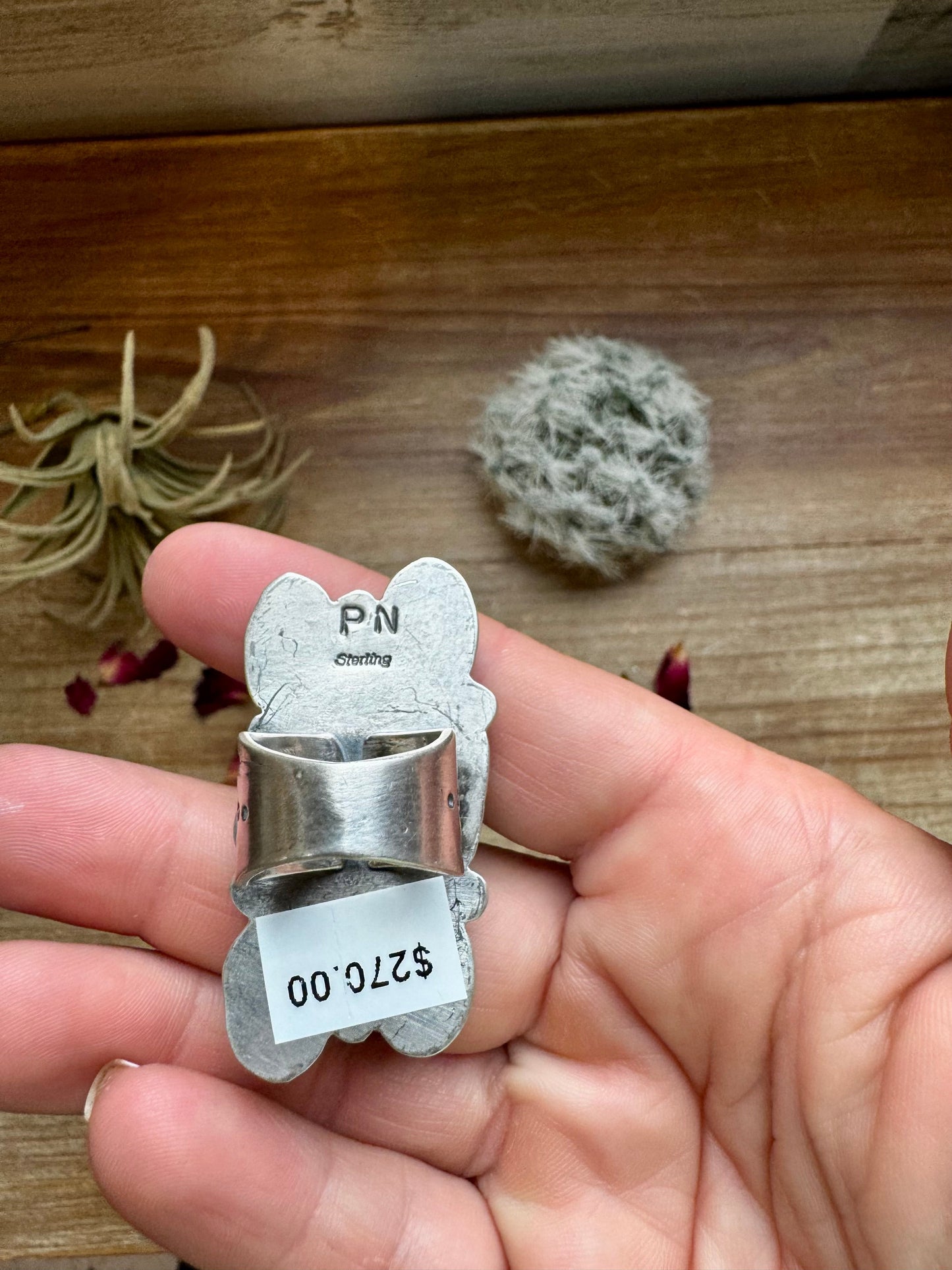 Long Ring - size 6 - Kingman turquoise