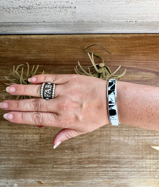 White Buffalo Cuff – Sterling Silver – Stamp by Steve Francisco