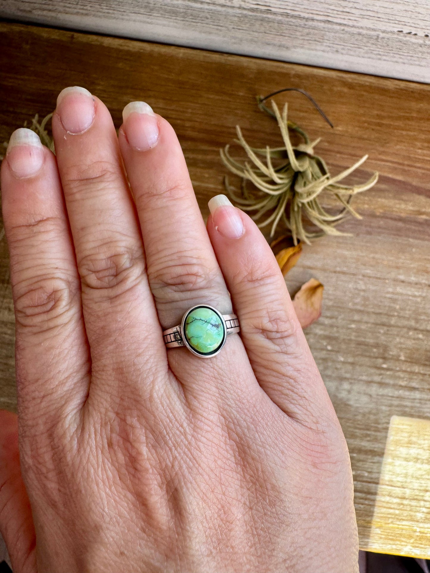 SS Sonoran Gold Turquoise Ring – sz 7