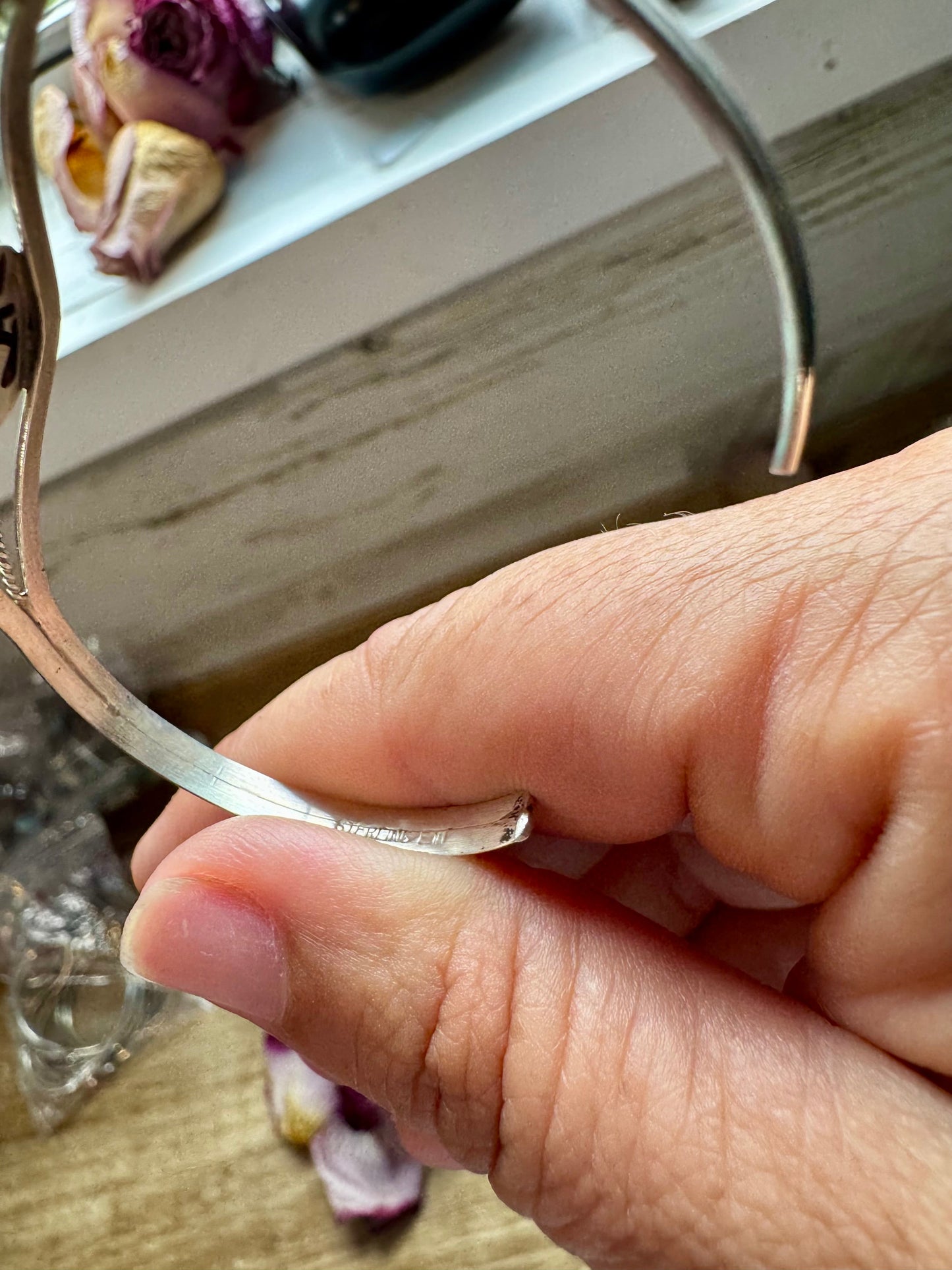 Multi-stone Cuff Bracelet - Sterling Silver - pick your color