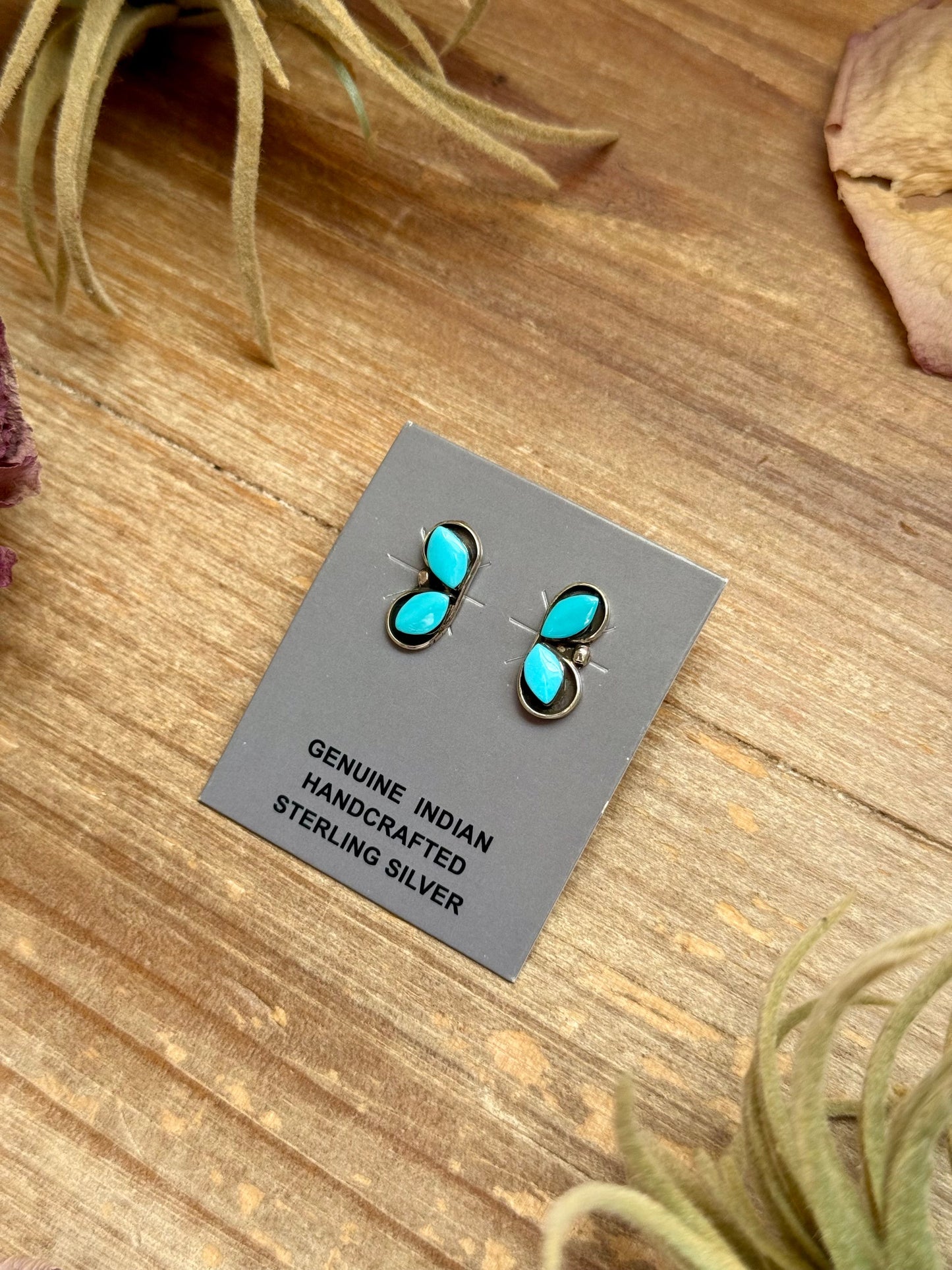 SS Kingman Turquoise Stud Earrings