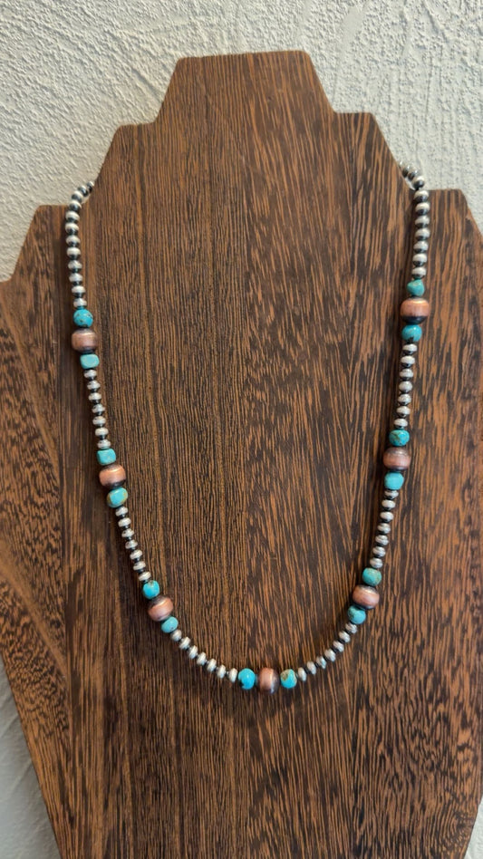4MM with copper & turquoise (16-24”)