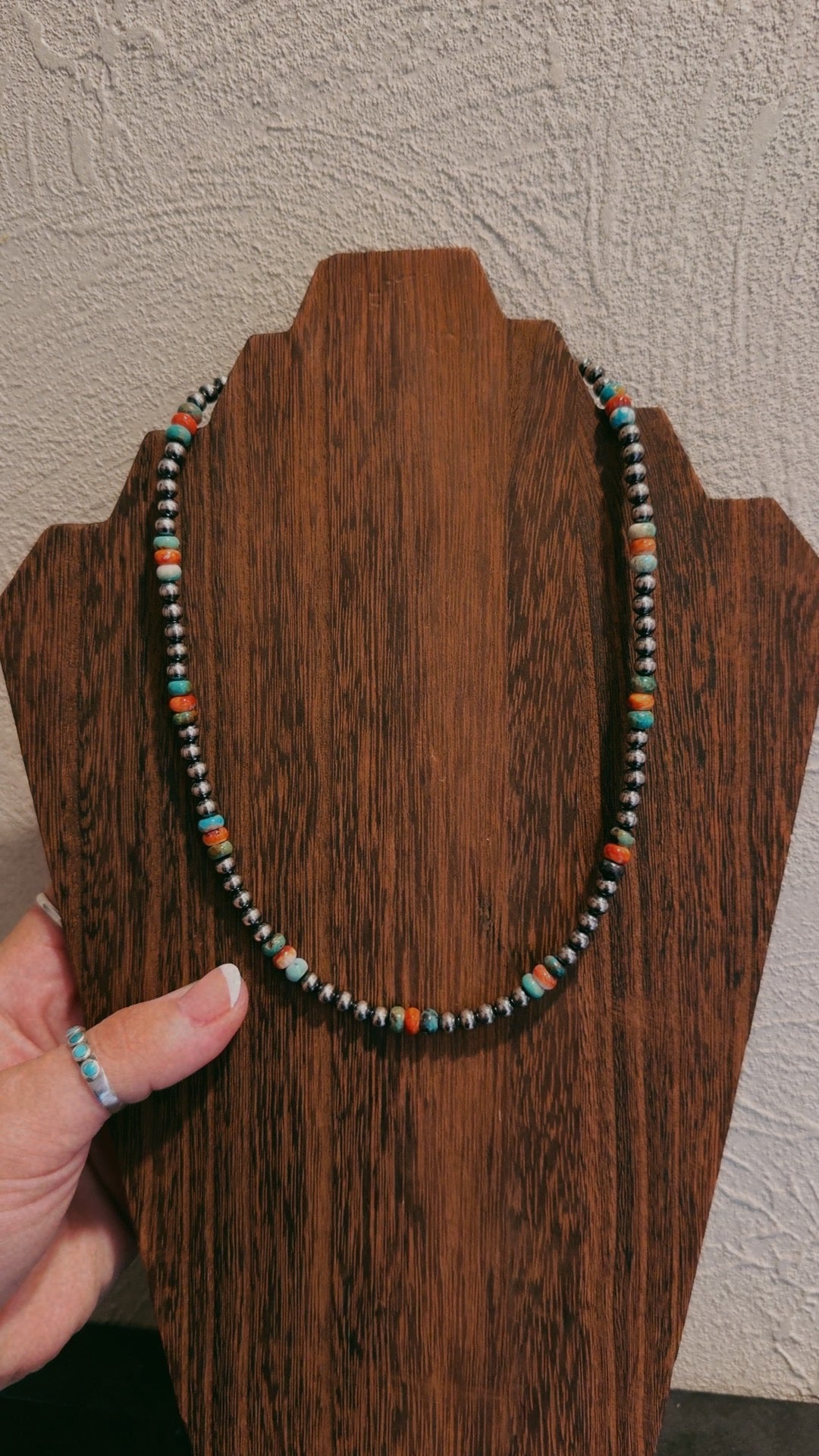 18” 5MM with turquoise and orange spiny