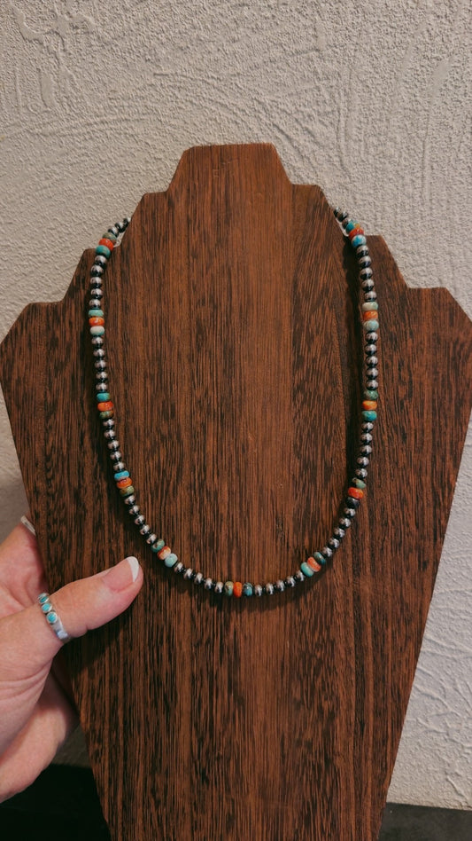 18” 5MM with turquoise and orange spiny