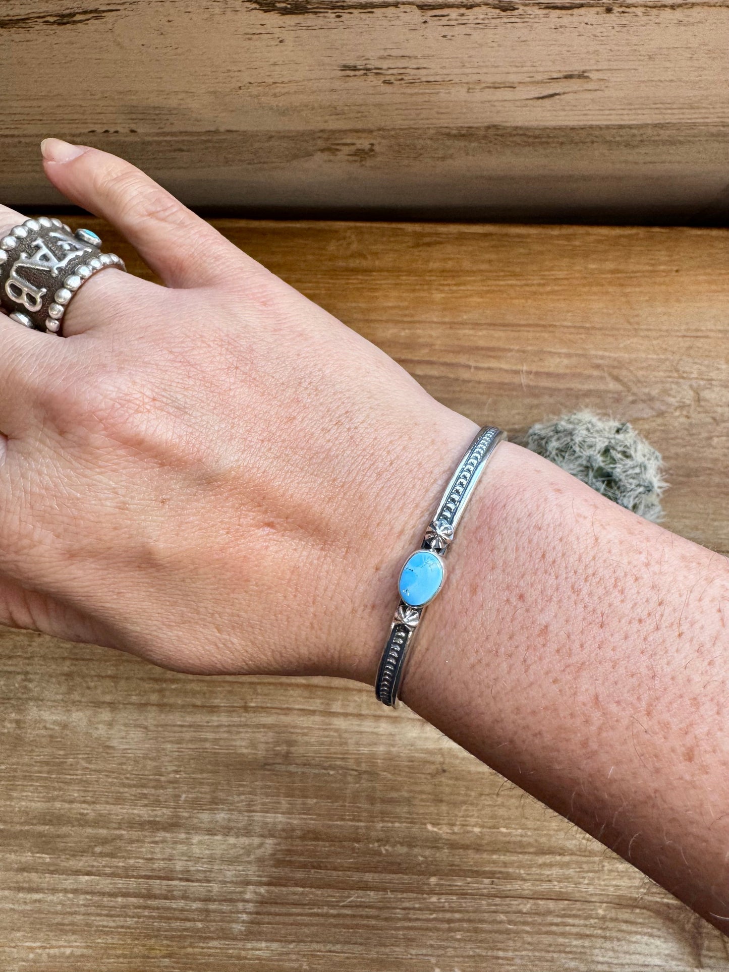 Cuff Bracelet - Golden hill Turquoise & Sterling Silver