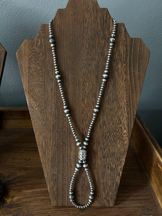 Barrel bead lariat - RTS