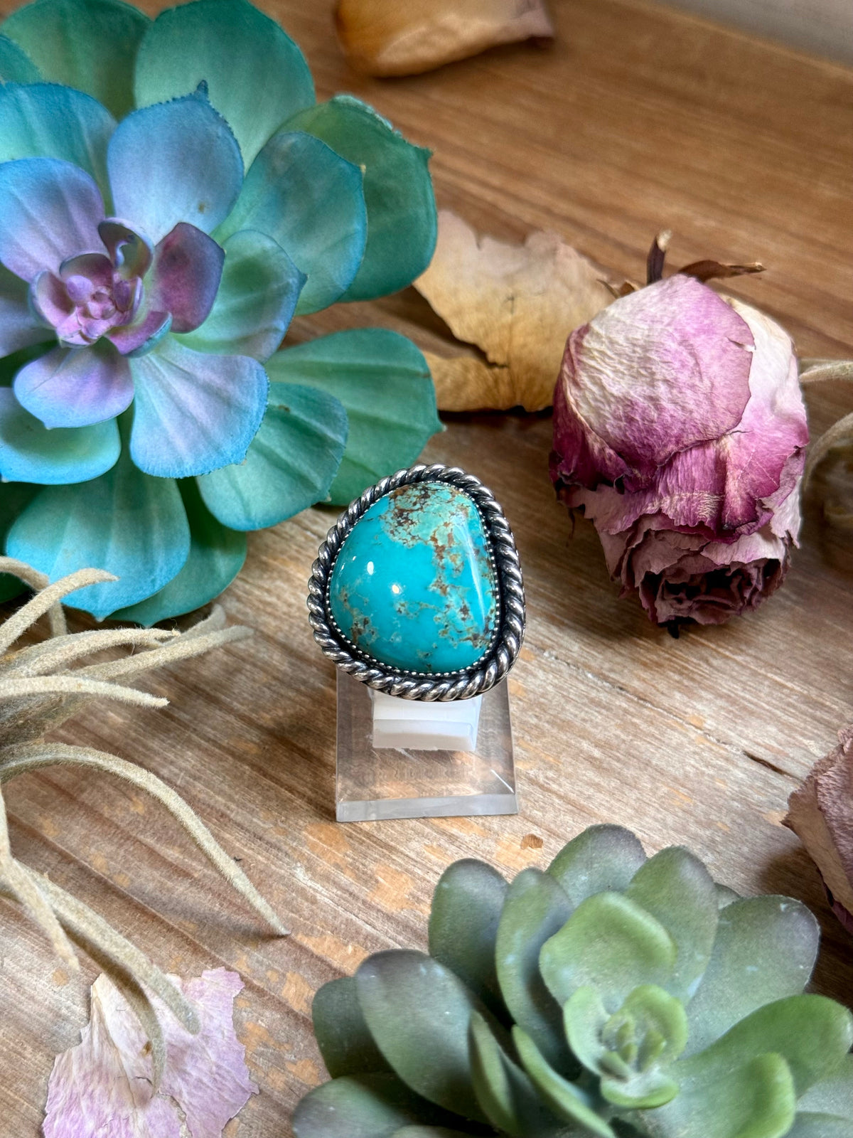 Turquoise Free Form Adjustable Ring