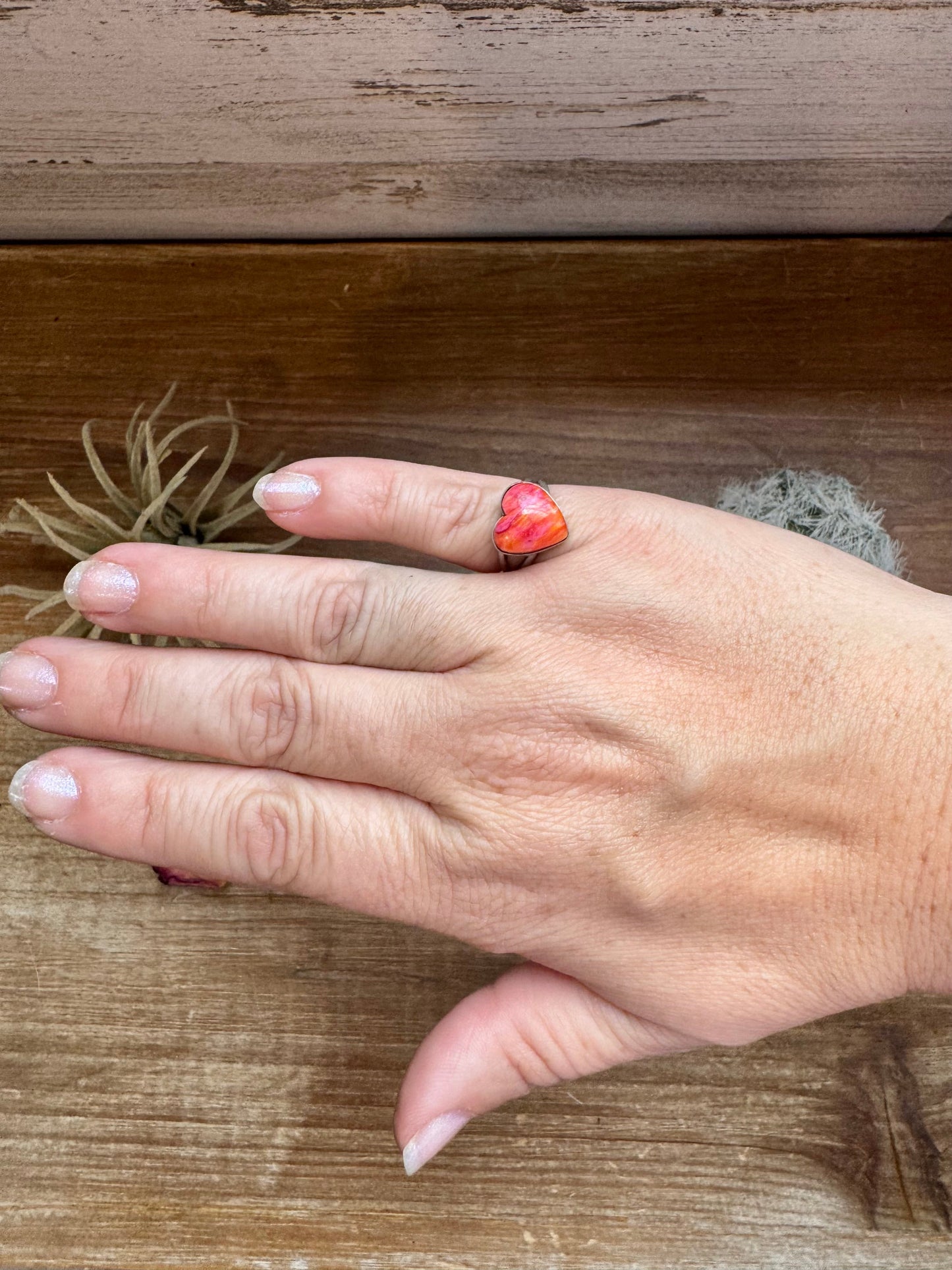 Heart Ring - Size 6 - Dahlia ring and sterling silver