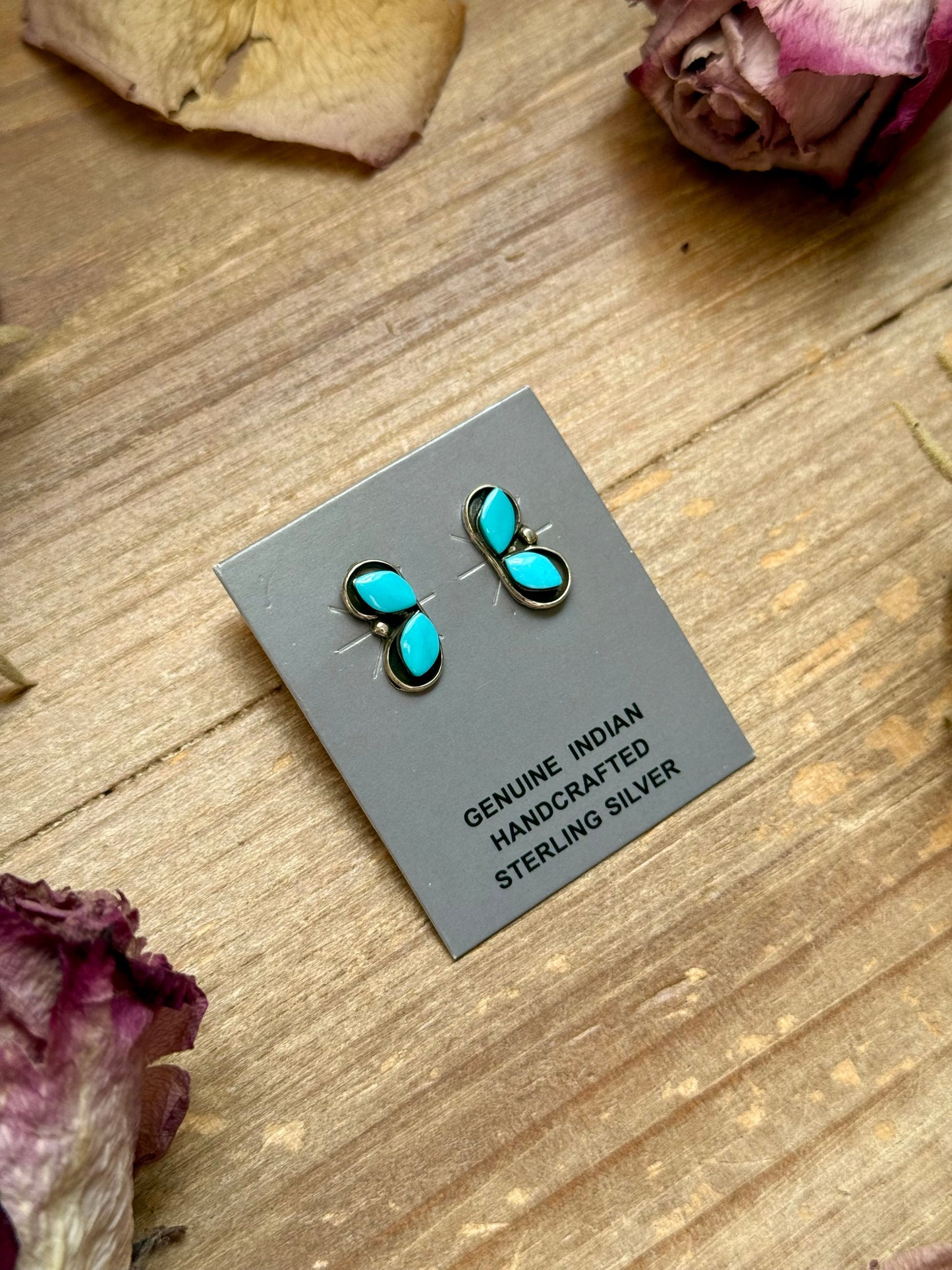SS Kingman Turquoise Stud Earrings