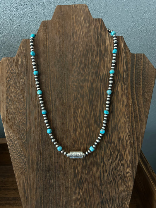4MM/5MM barrel bead with turquoise