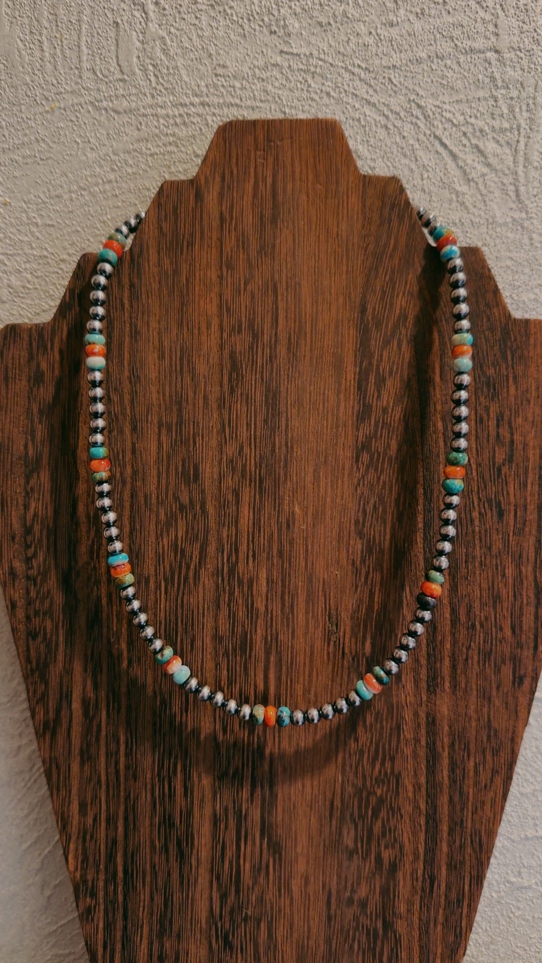 18” 5MM with turquoise and orange spiny