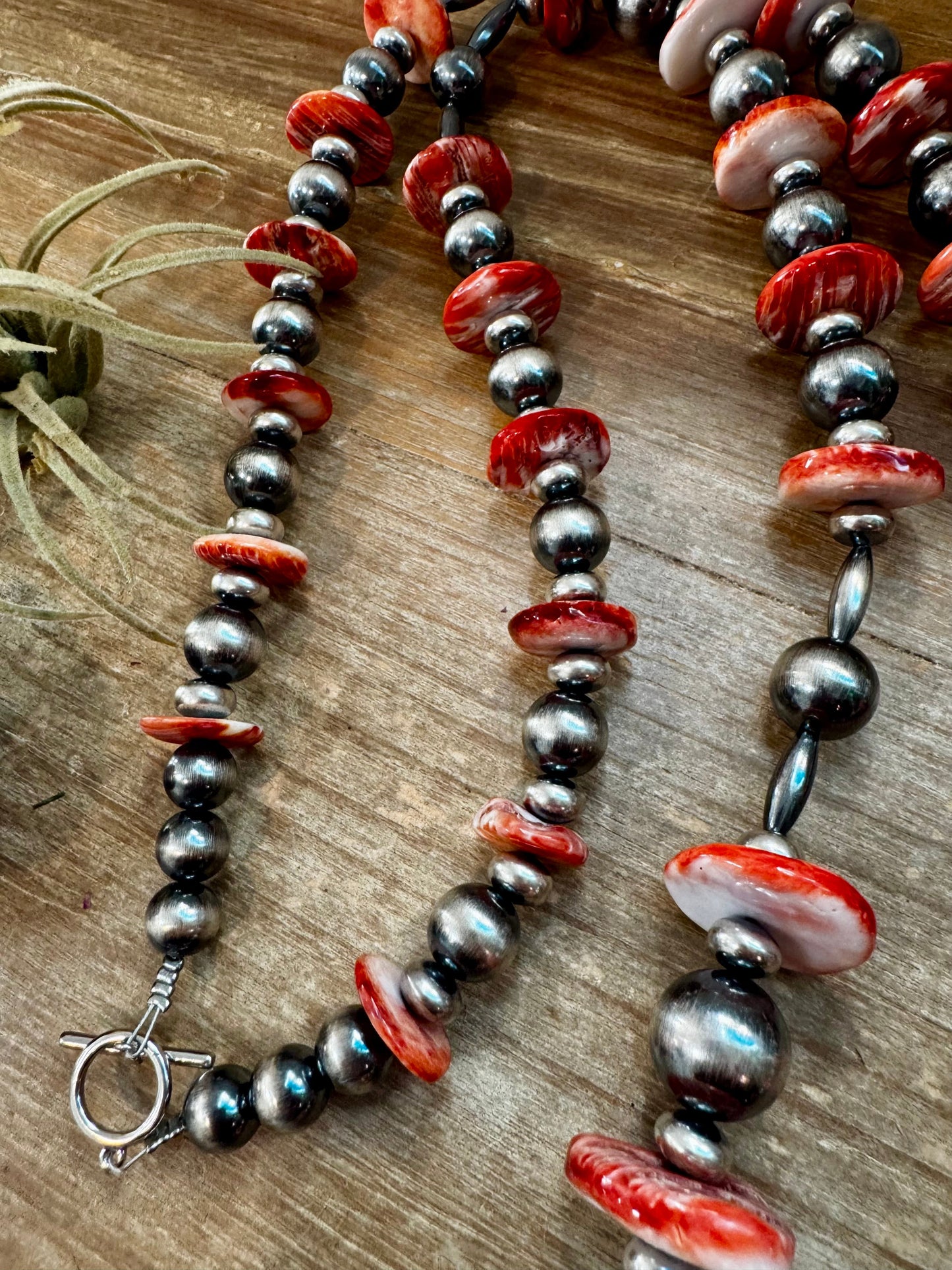 NFR Collection Necklace – Graduated Spiny Oyster & Sterling Silver Pearls - 45"