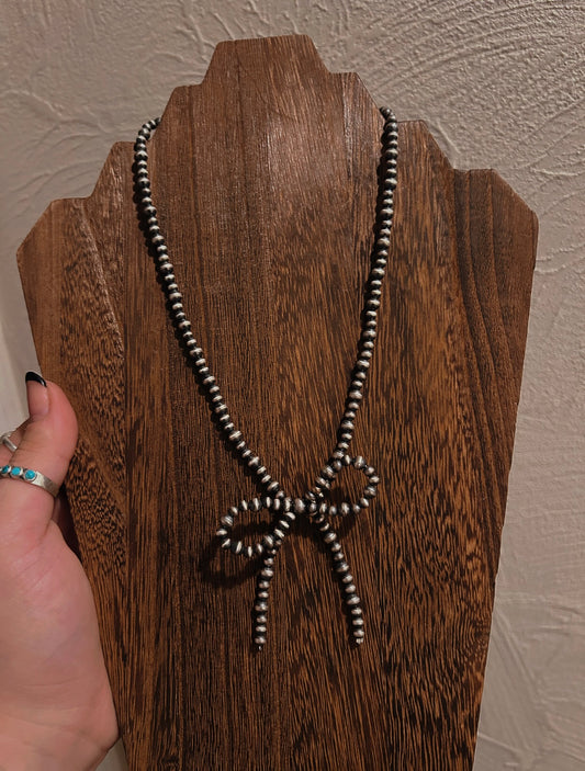 18" 4MM/5MM bow necklace - RTS