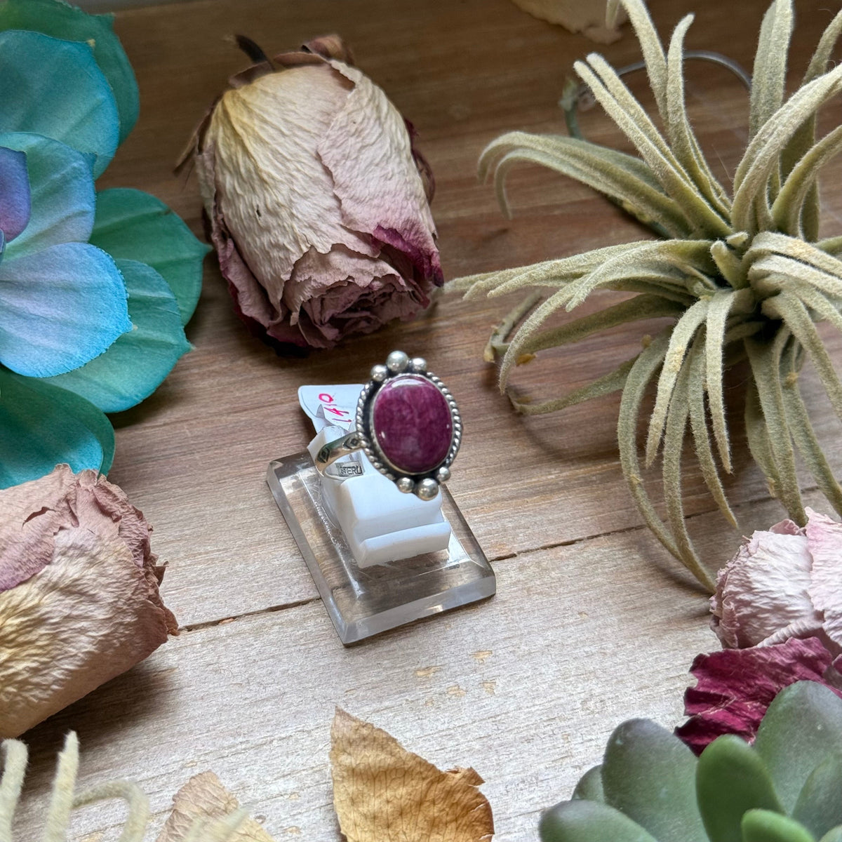 SS Purple Spiny Oyster Medicine Man Eye Stamped Stacking Ring by Jason Ogg