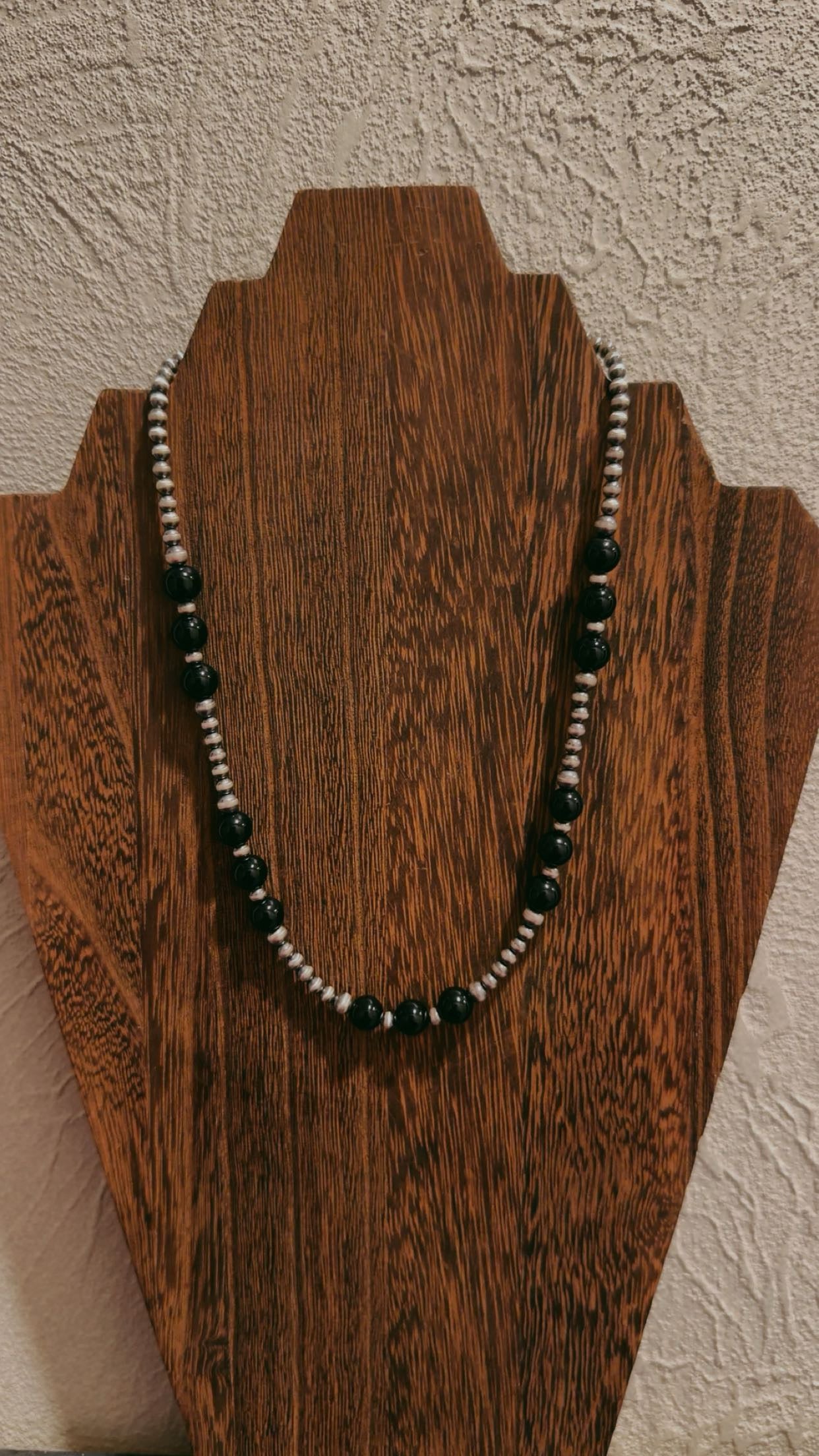 4MM with black onyx (16-24”)