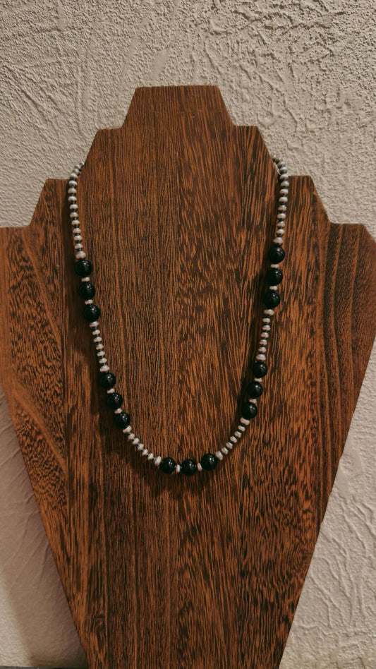 4MM with black onyx (16-24”)