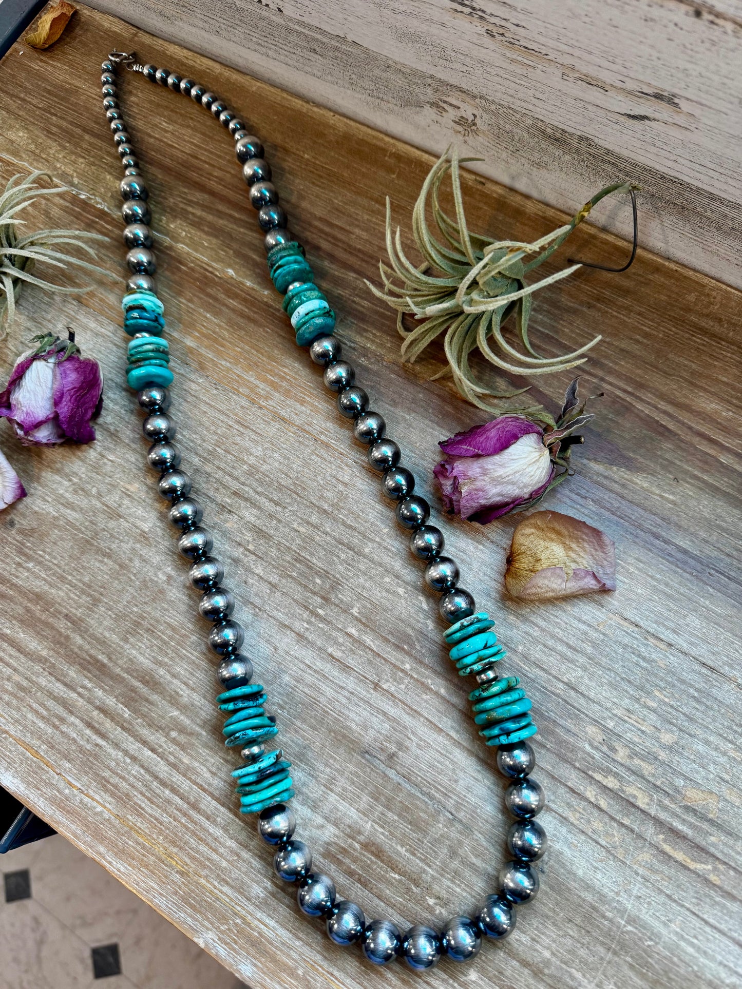 NFR Collection Necklace – 8mm, 10mm & 14mm with Turquoise – 37"