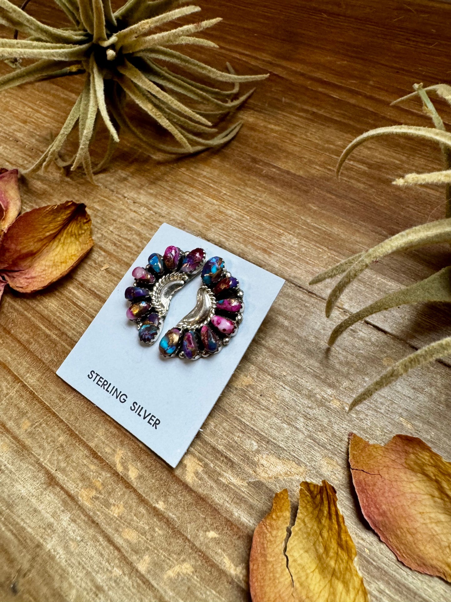 Half Cluster Earrings – Pink Dahlia