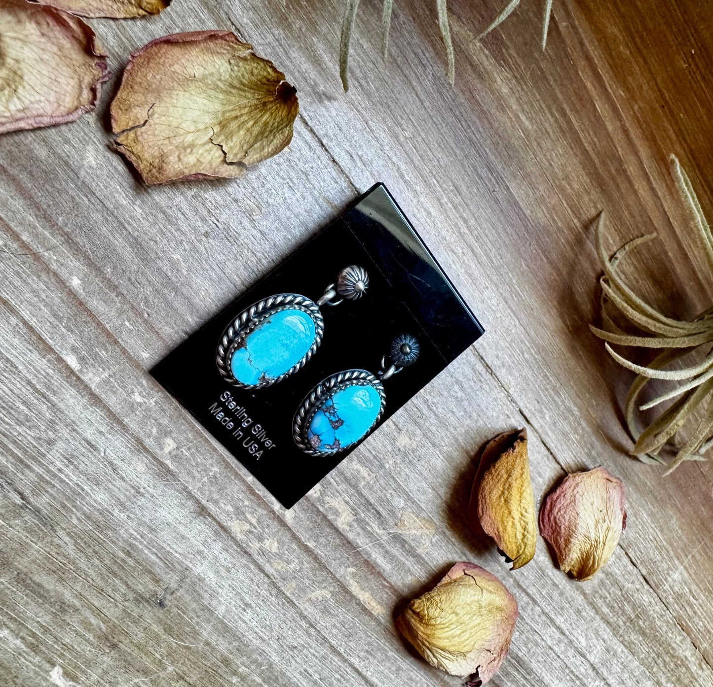 Golden Hill Turquoise Dangle Earrings