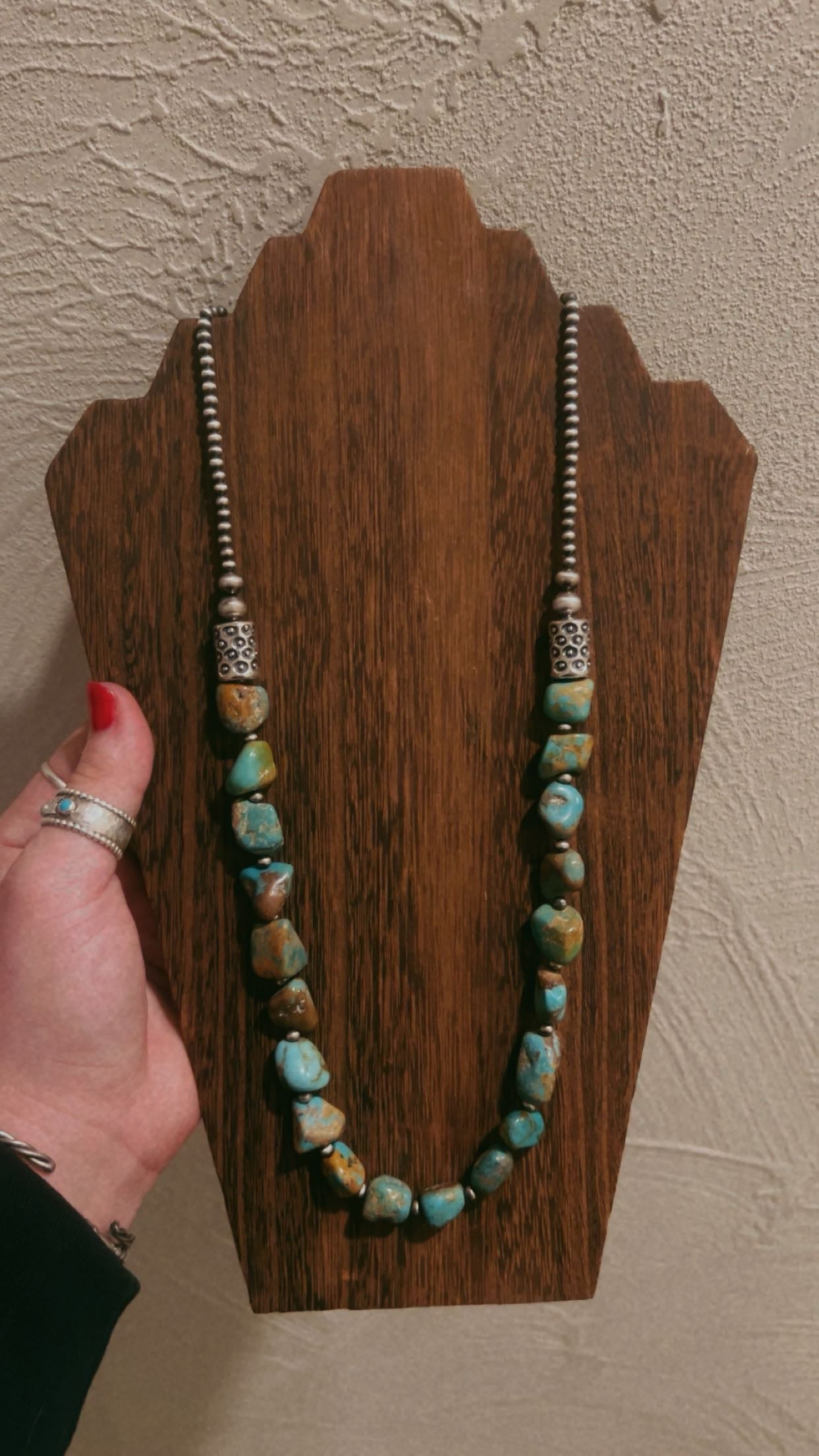 30” Turquoise with barrel bead - RTS