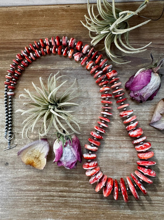 NFR Collection Necklace – 5mm Sterling Silver Pearls with Graduated Spiny Oyster - 37"