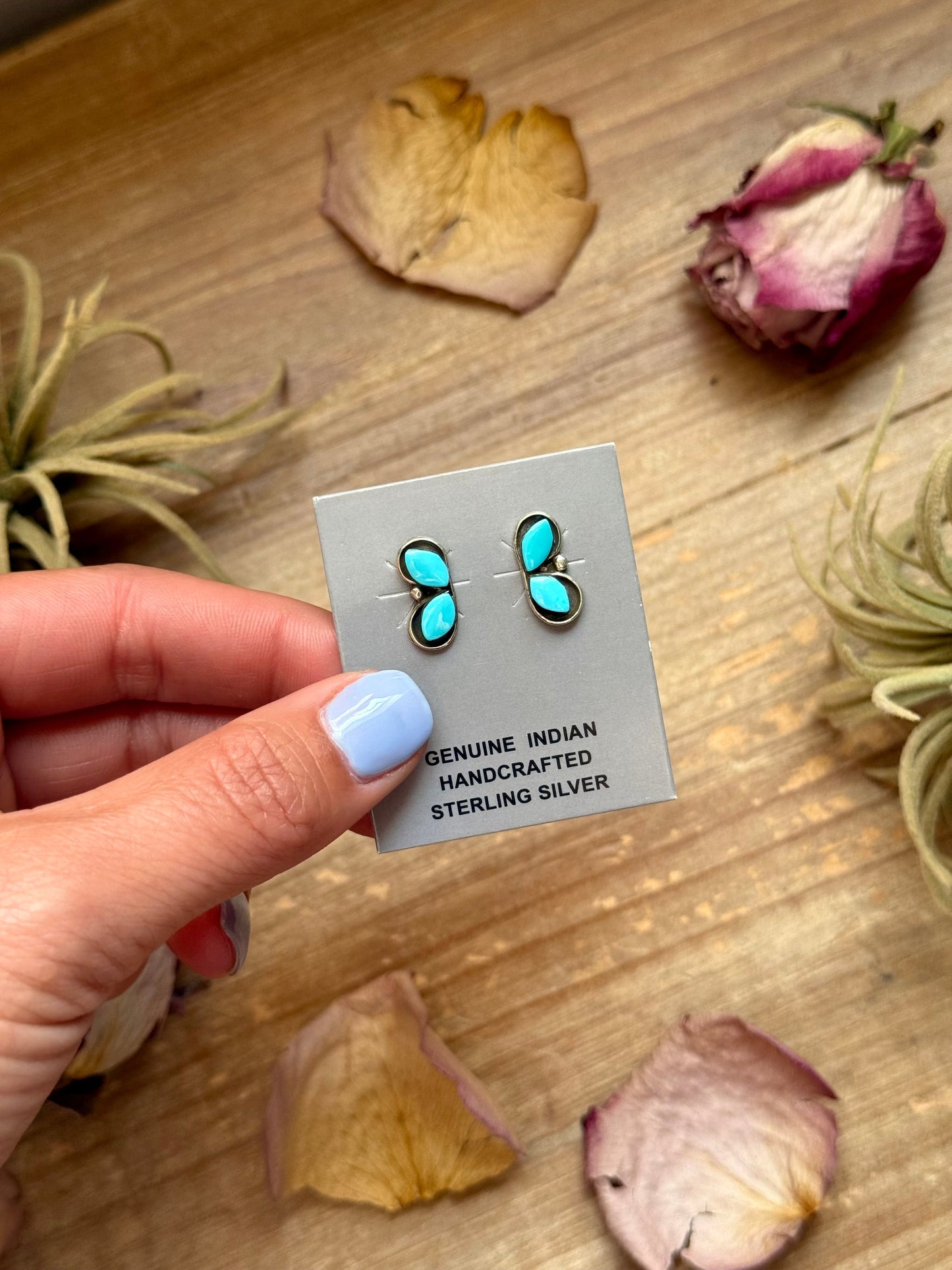 SS Kingman Turquoise Stud Earrings